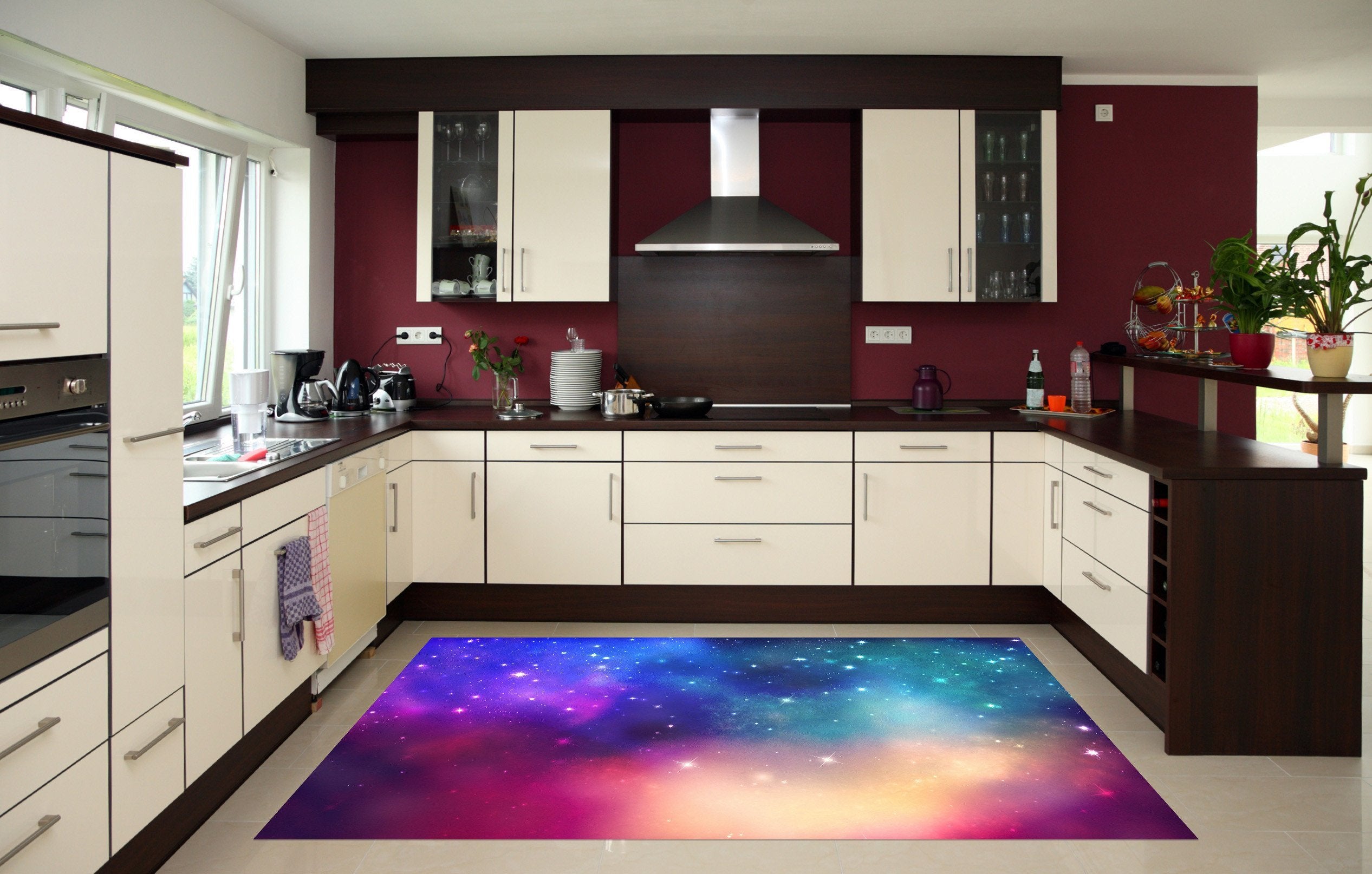 3D Colorful Stars Sky 639 Kitchen Mat Floor Mural Wallpaper AJ Wallpaper