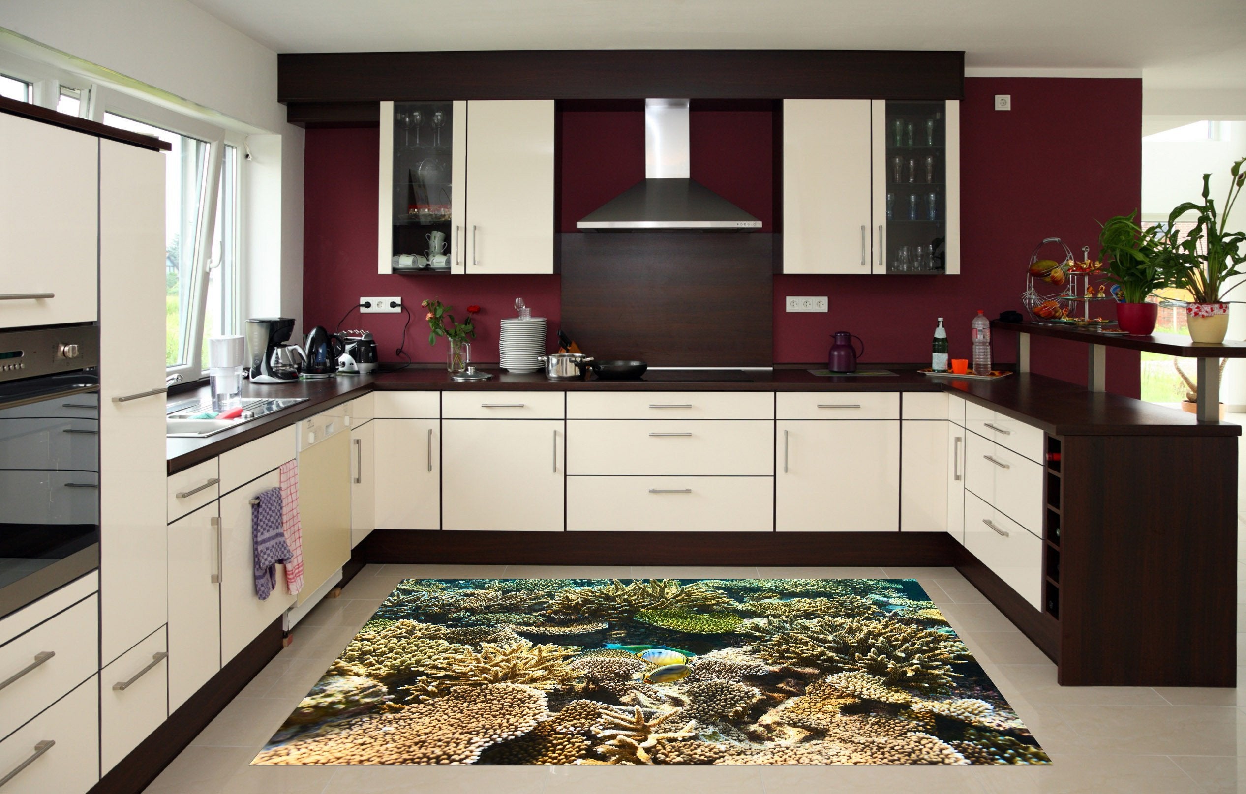 3D Corals Sea 119 Kitchen Mat Floor Mural Wallpaper AJ Wallpaper