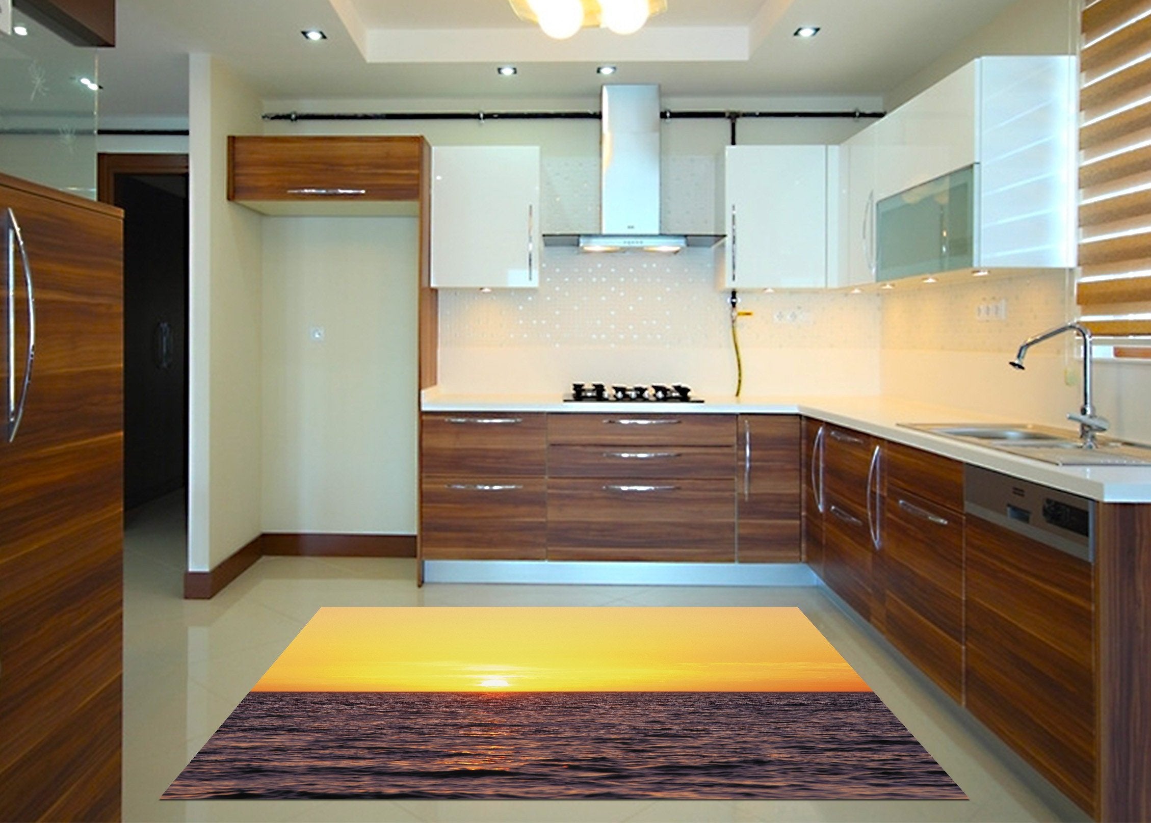 3D Vast Sea Sunset 070 Kitchen Mat Floor Mural Wallpaper AJ Wallpaper