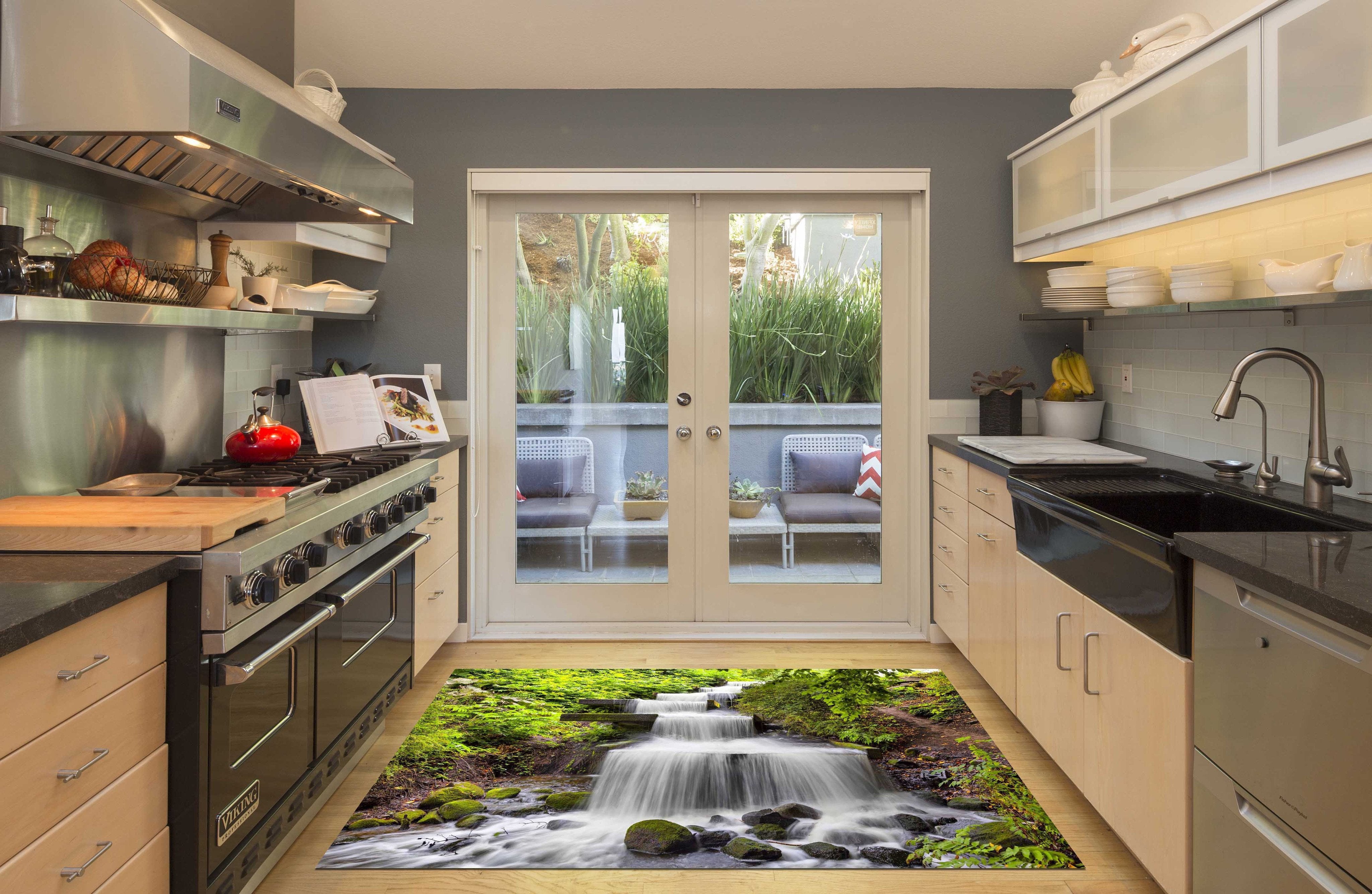 3D River Stairs 064 Kitchen Mat Floor Mural Wallpaper AJ Wallpaper