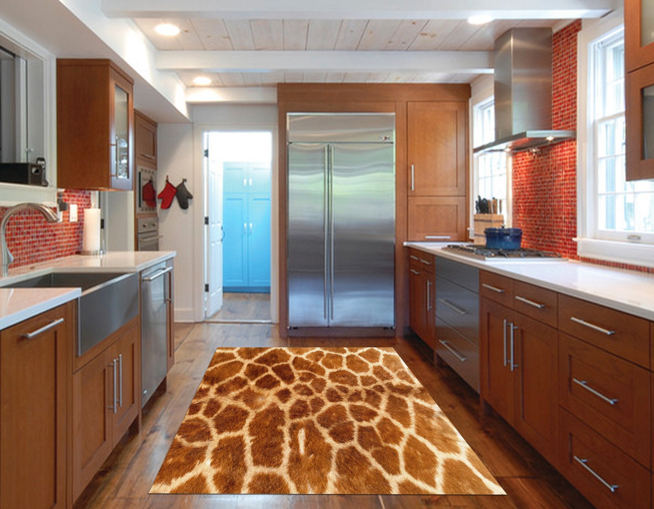 3D Animal Dots Kitchen Mat Floor Mural Wallpaper AJ Wallpaper