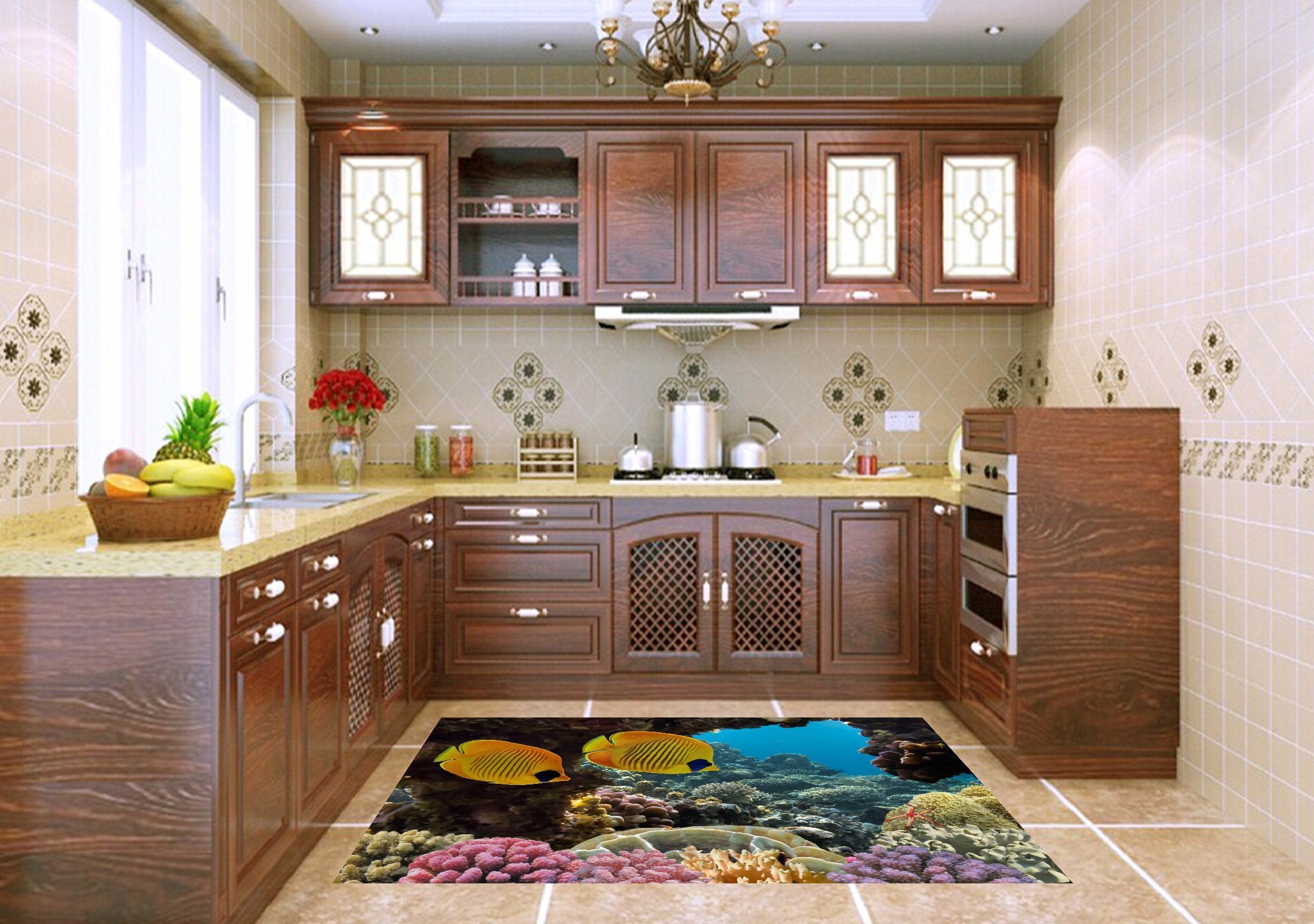 3D Magic Ocean World Kitchen Mat Floor Mural Wallpaper AJ Wallpaper