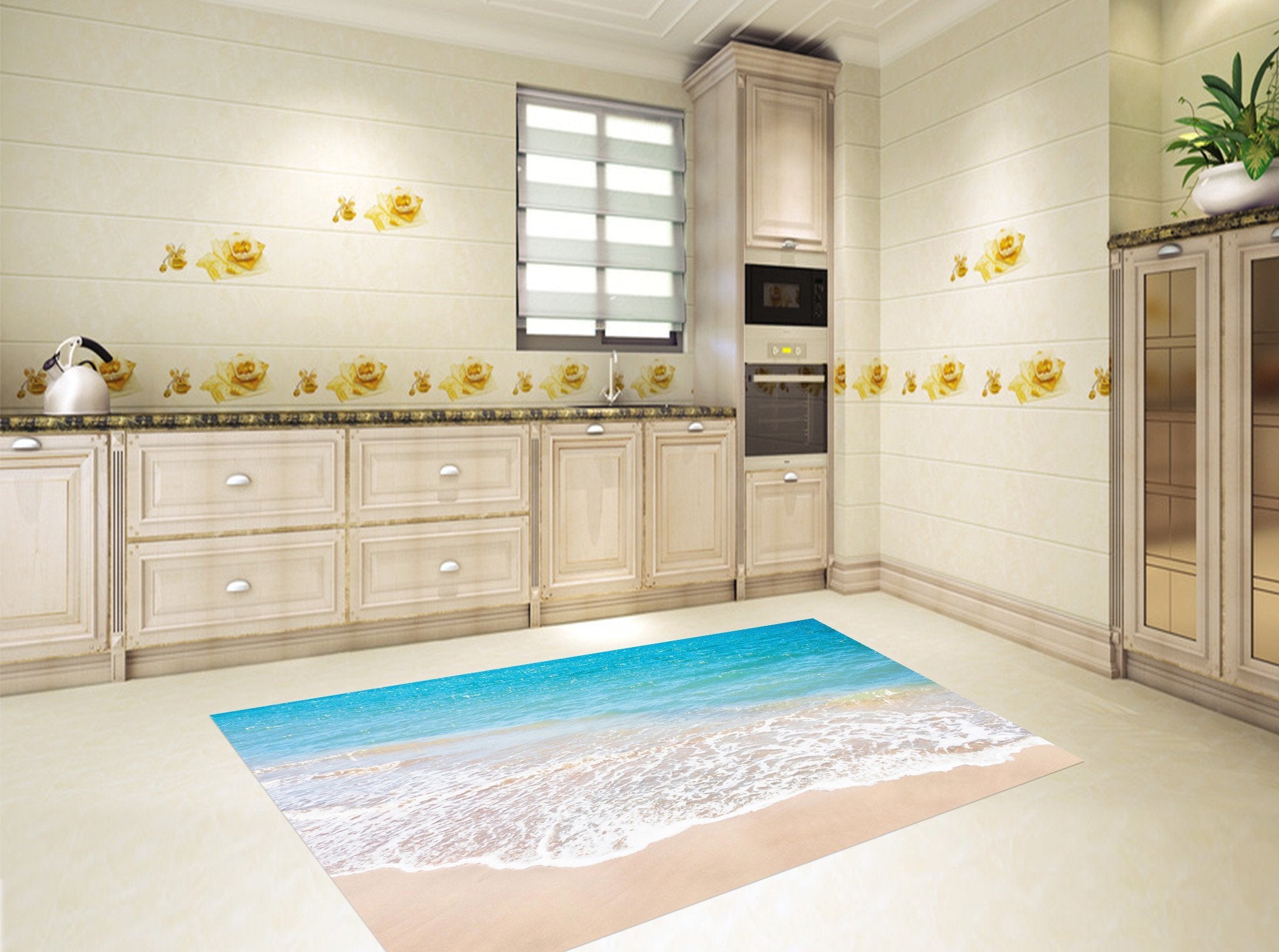 3D Pretty Sea Kitchen Mat Floor Mural Wallpaper AJ Wallpaper