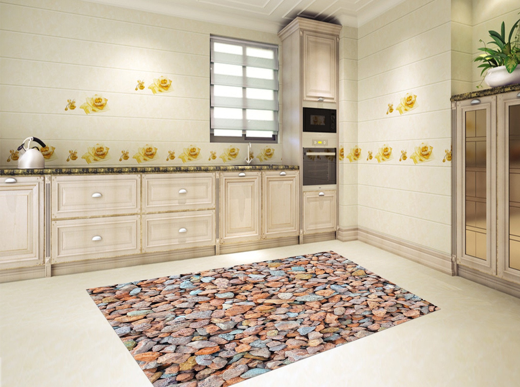 3D Pretty Stones Kitchen Mat Floor Mural Wallpaper AJ Wallpaper