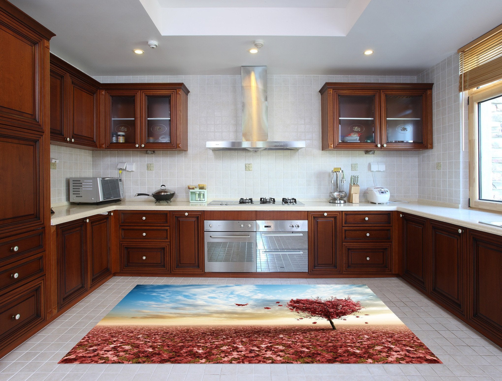 3D Heart Shape Tree 69 Kitchen Mat Floor Mural Wallpaper AJ Wallpaper