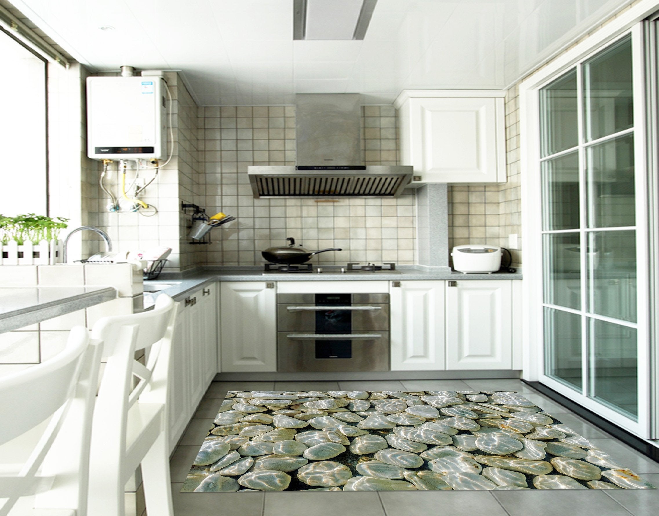 3D Shining Water Stones 136 Kitchen Mat Floor Mural Wallpaper AJ Wallpaper