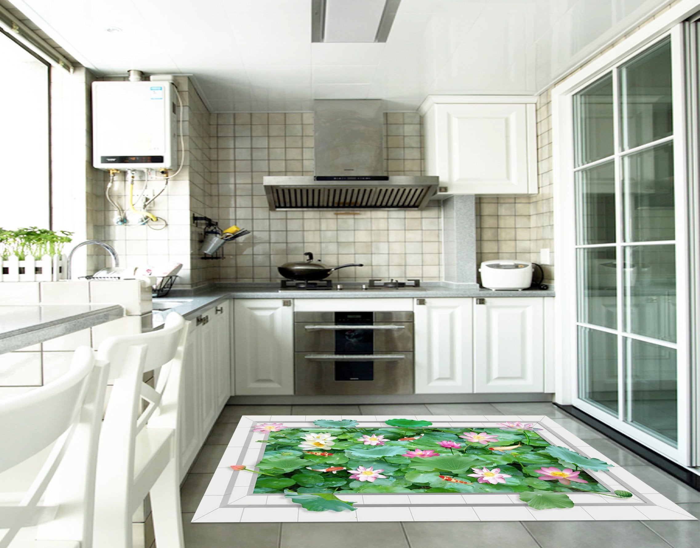 3D Lush Lotus Pond 142 Kitchen Mat Floor Mural Wallpaper AJ Wallpaper