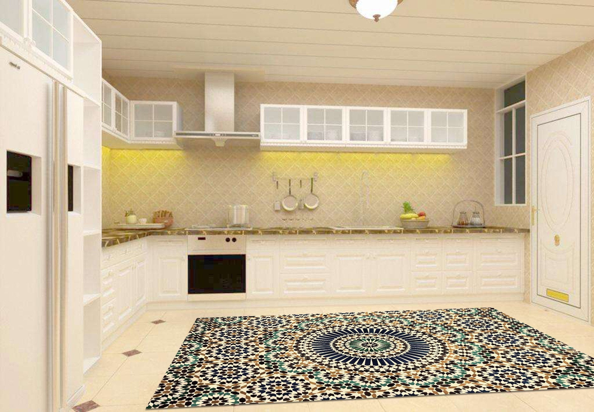 3D Slices Pattern 688 Kitchen Mat Floor Mural Wallpaper AJ Wallpaper