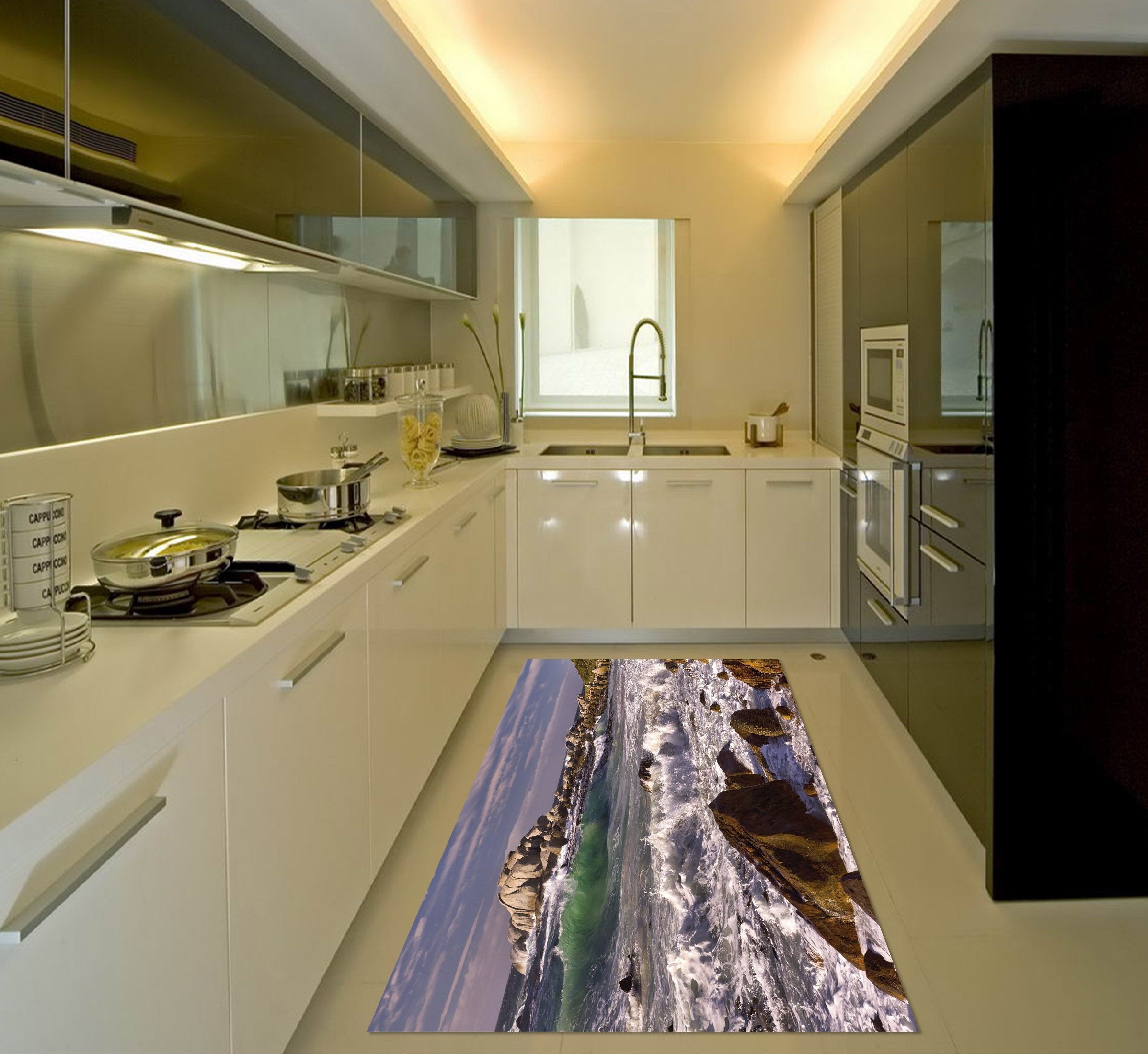 3D Sea Stone Coast 567 Kitchen Mat Floor Mural Wallpaper AJ Wallpaper