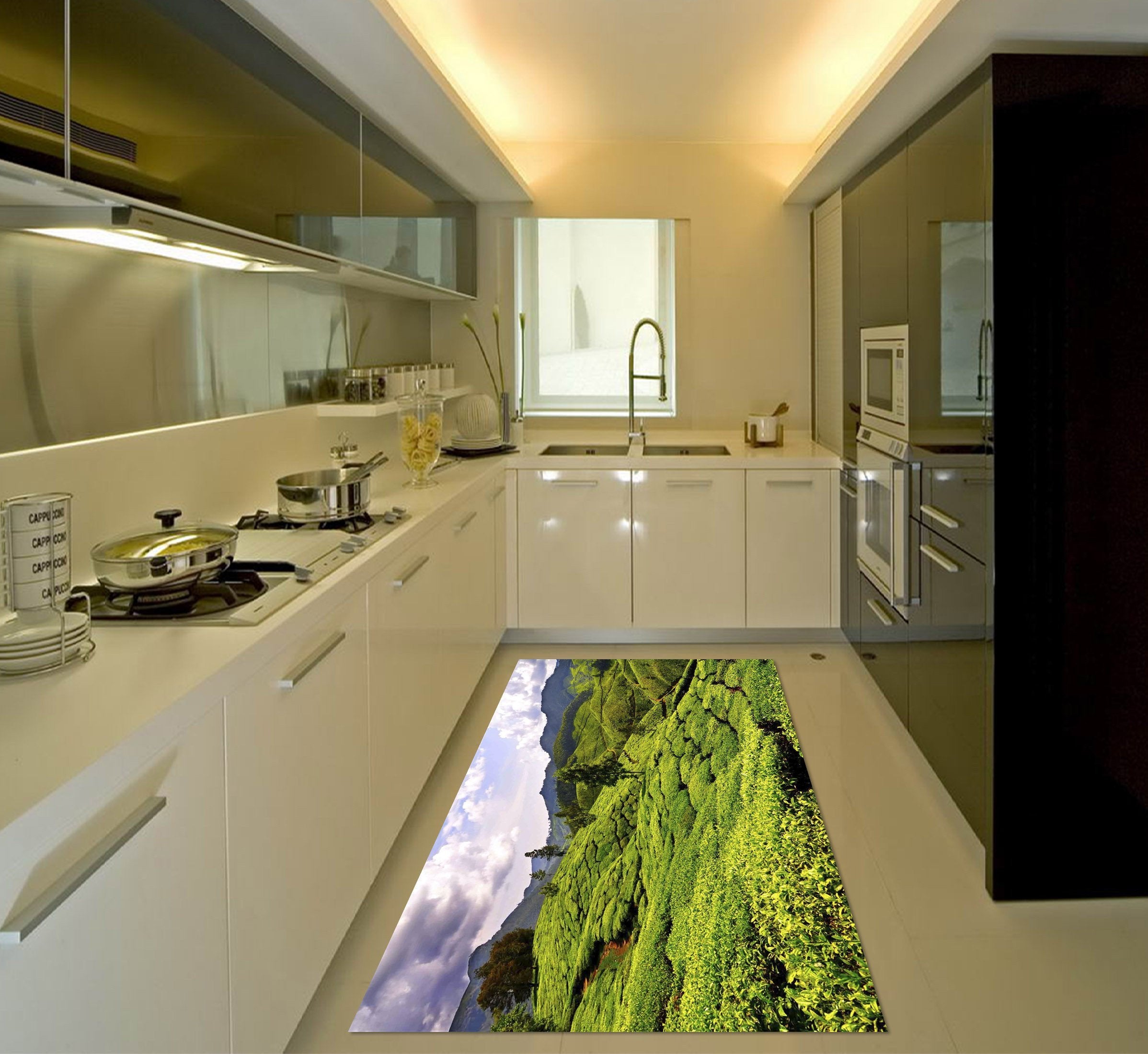 3D Tea Mountains 60 Kitchen Mat Floor Mural Wallpaper AJ Wallpaper