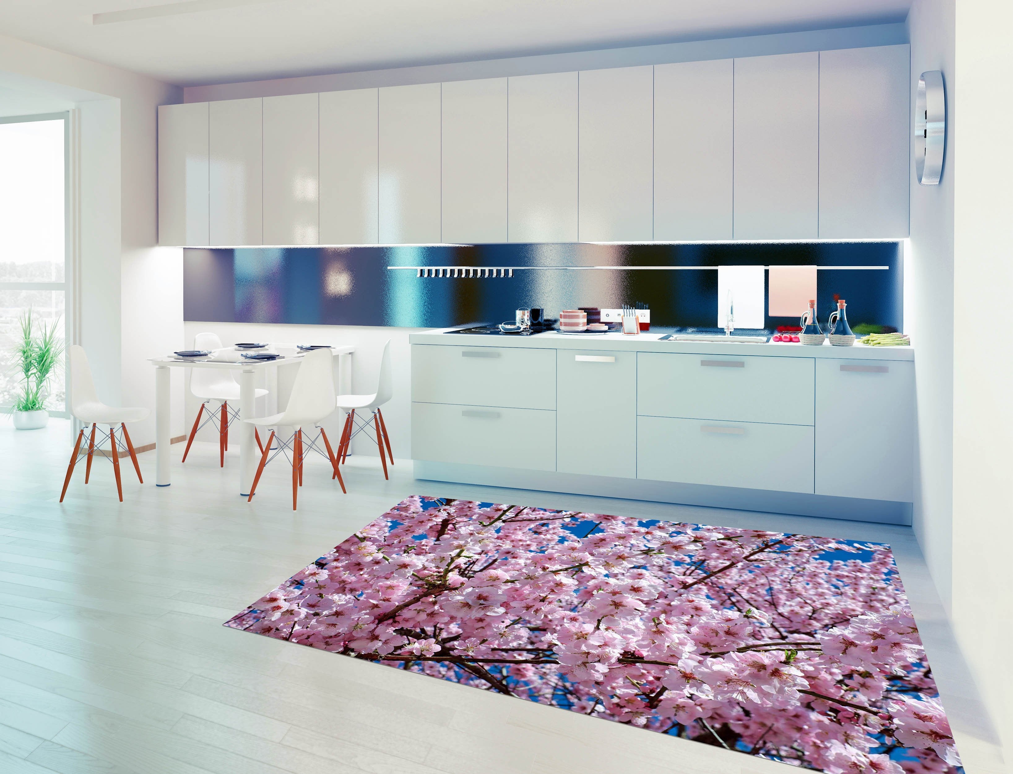 3D Peach Flowers 539 Kitchen Mat Floor Mural Wallpaper AJ Wallpaper