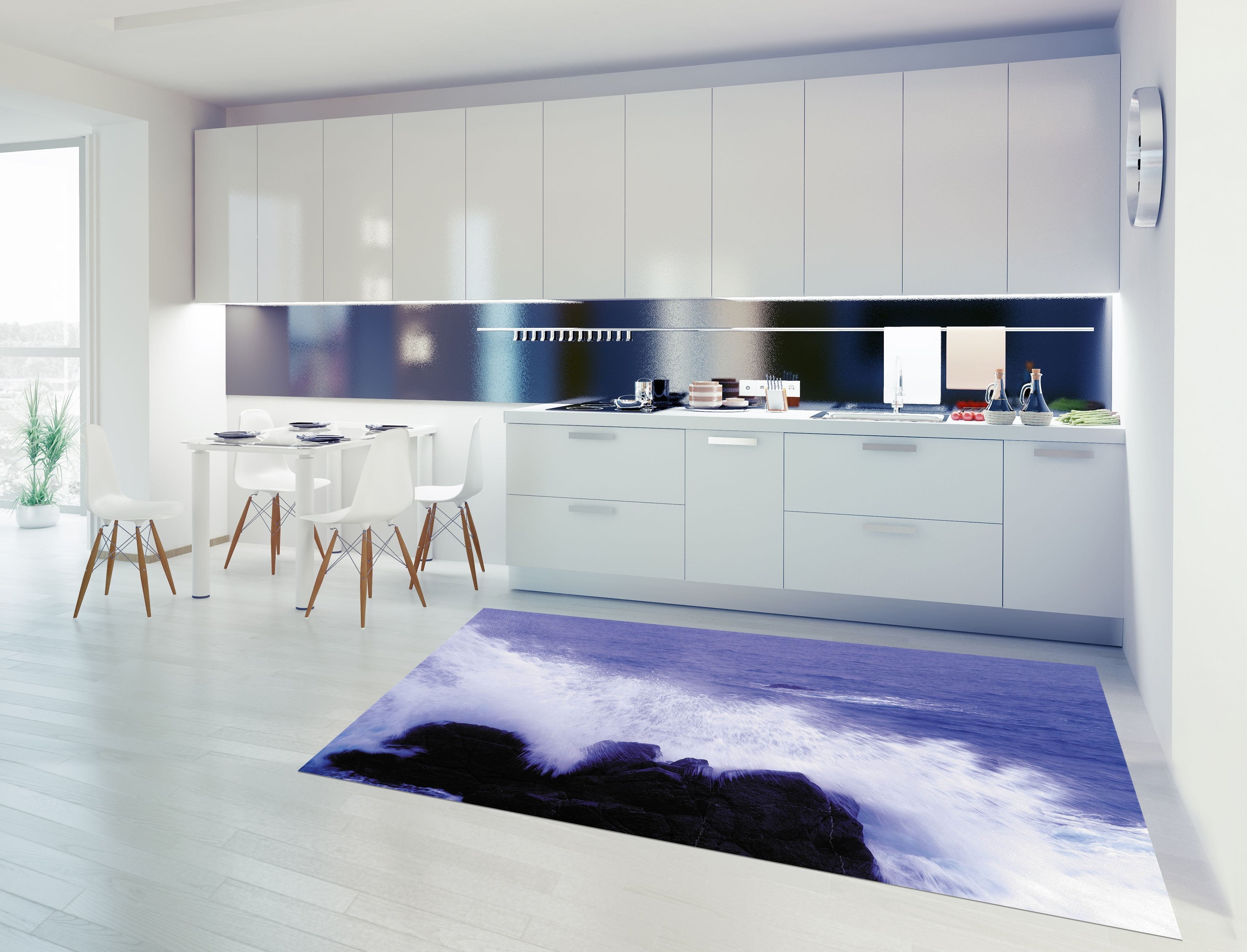 3D Sea Coast Waves 074 Kitchen Mat Floor Mural Wallpaper AJ Wallpaper
