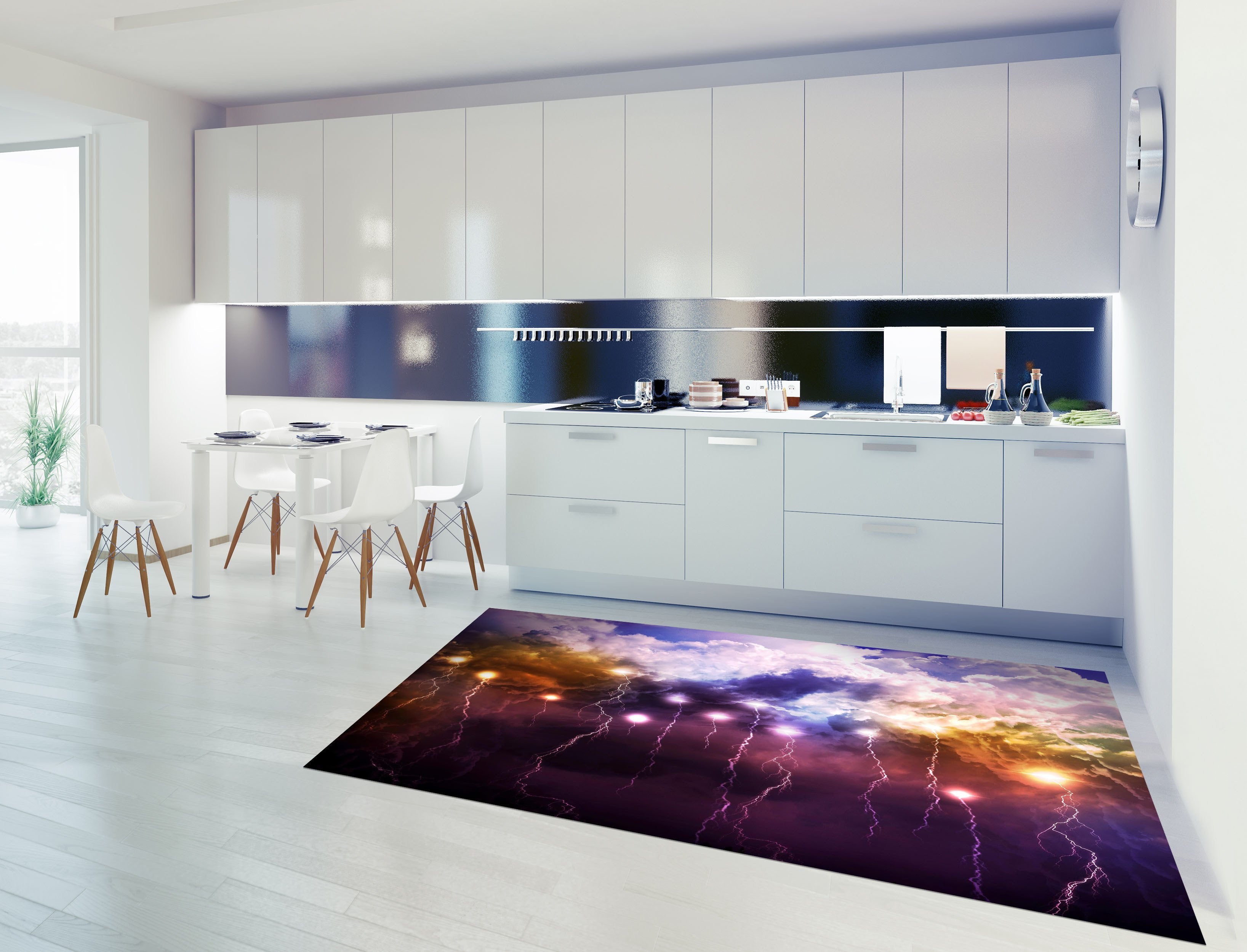 3D Lightning Sky 089 Kitchen Mat Floor Mural Wallpaper AJ Wallpaper