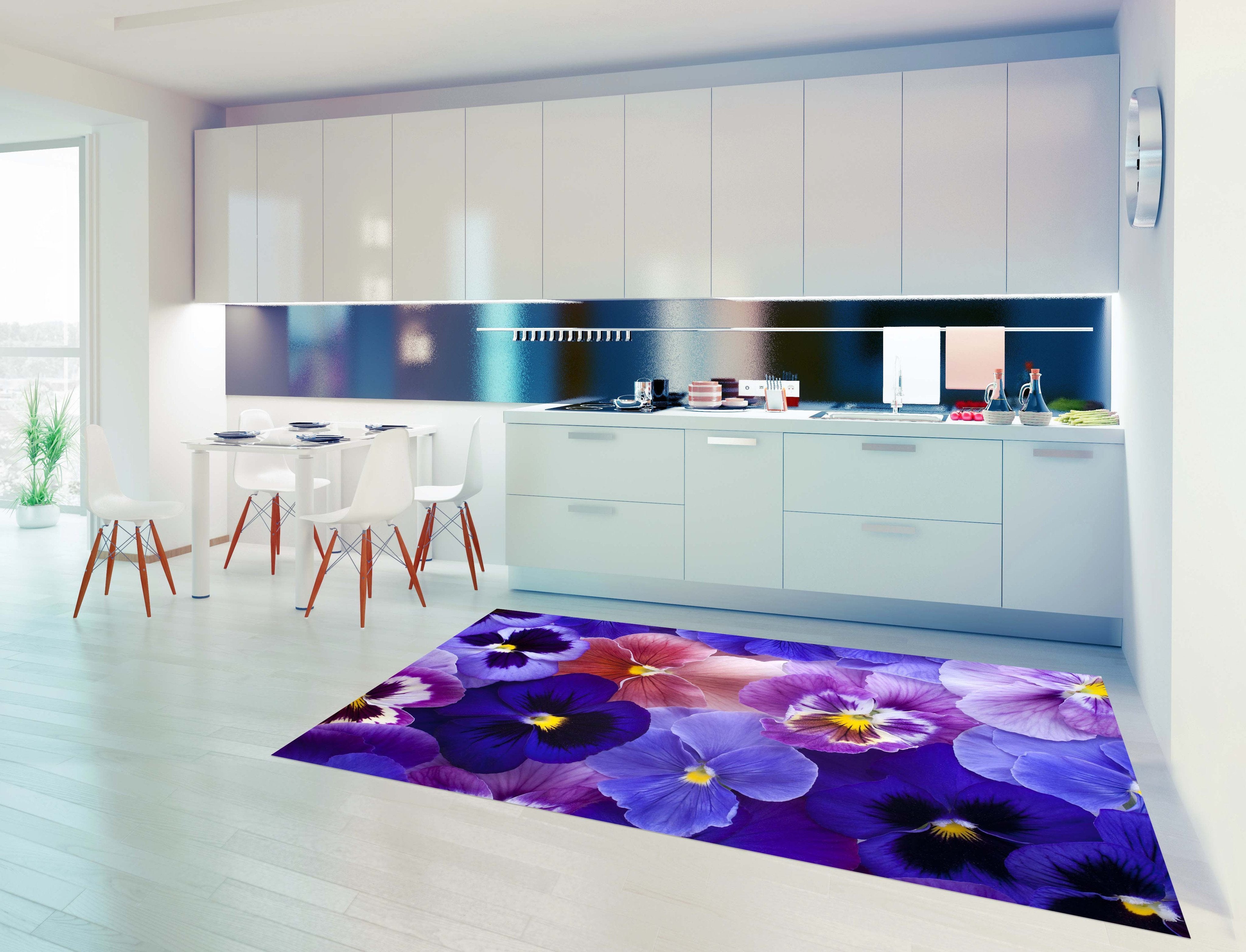 3D Flowers 12 Kitchen Mat Floor Mural Wallpaper AJ Wallpaper