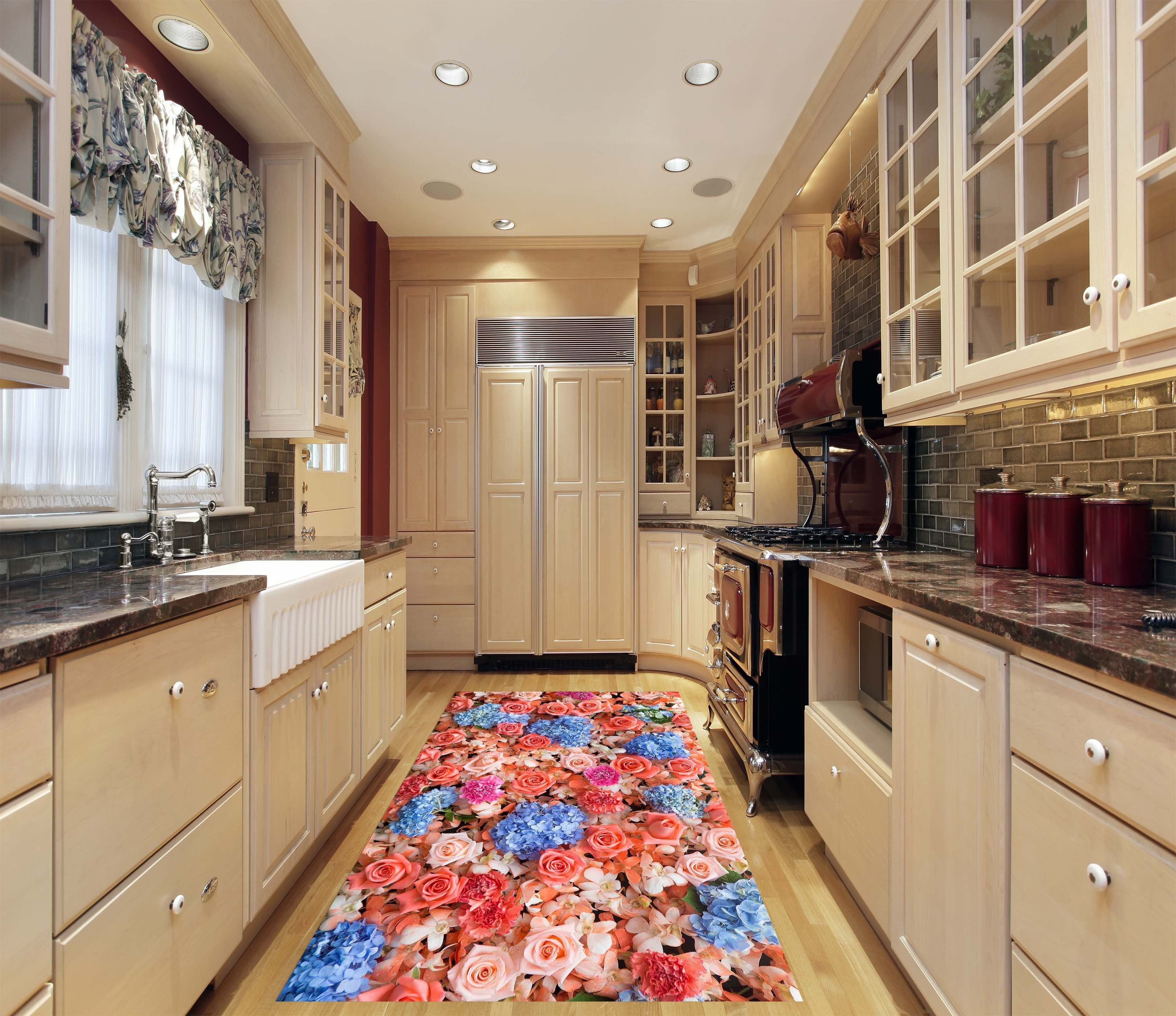 3D Dense Flowers 50 Kitchen Mat Floor Mural Wallpaper AJ Wallpaper