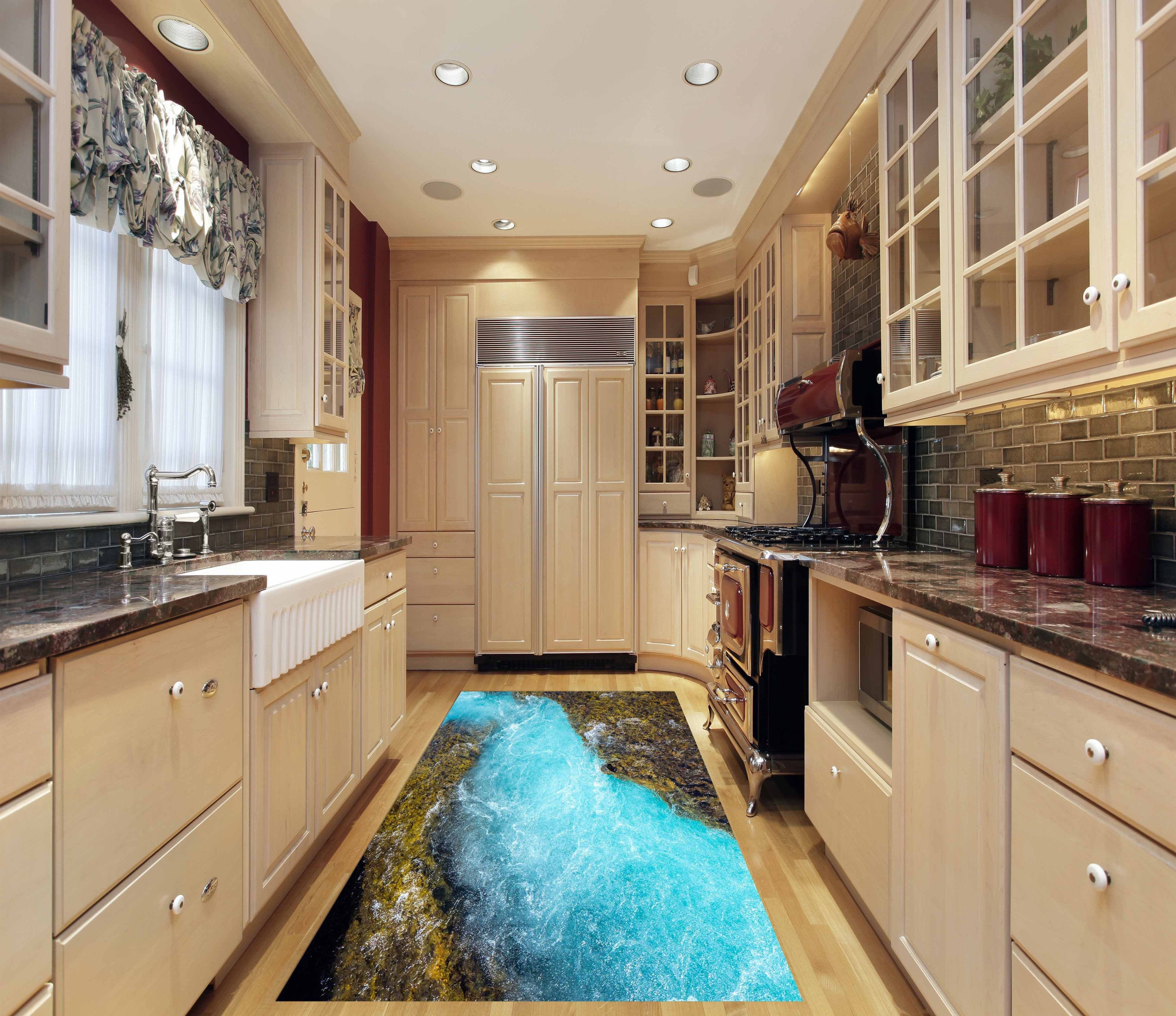 3D Blue Creek 134 Kitchen Mat Floor Mural Wallpaper AJ Wallpaper