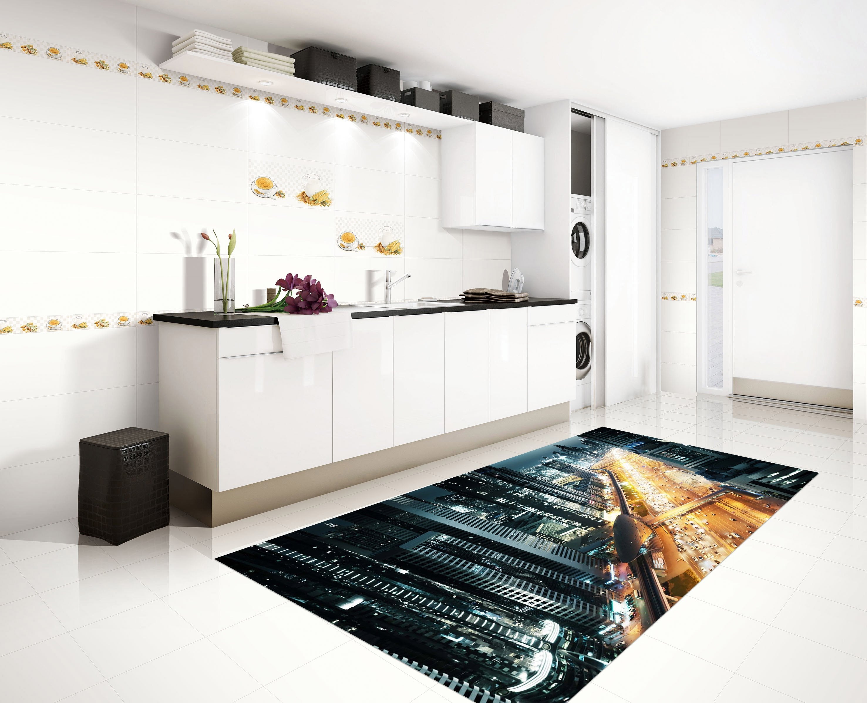 3D Busy City 702 Kitchen Mat Floor Mural Wallpaper AJ Wallpaper