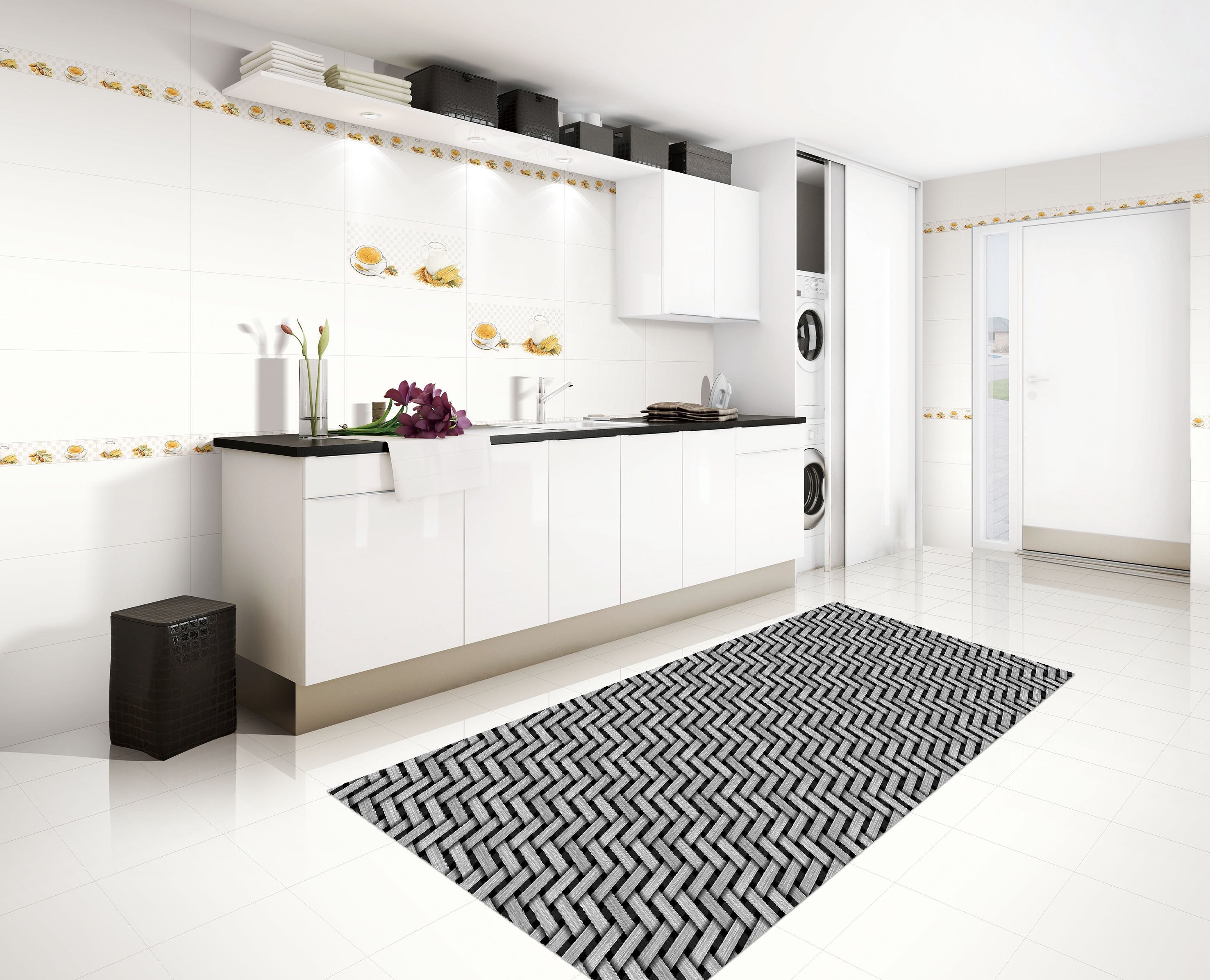 3D Classic Bamboo Weave 05 Kitchen Mat Floor Mural Wallpaper AJ Wallpaper