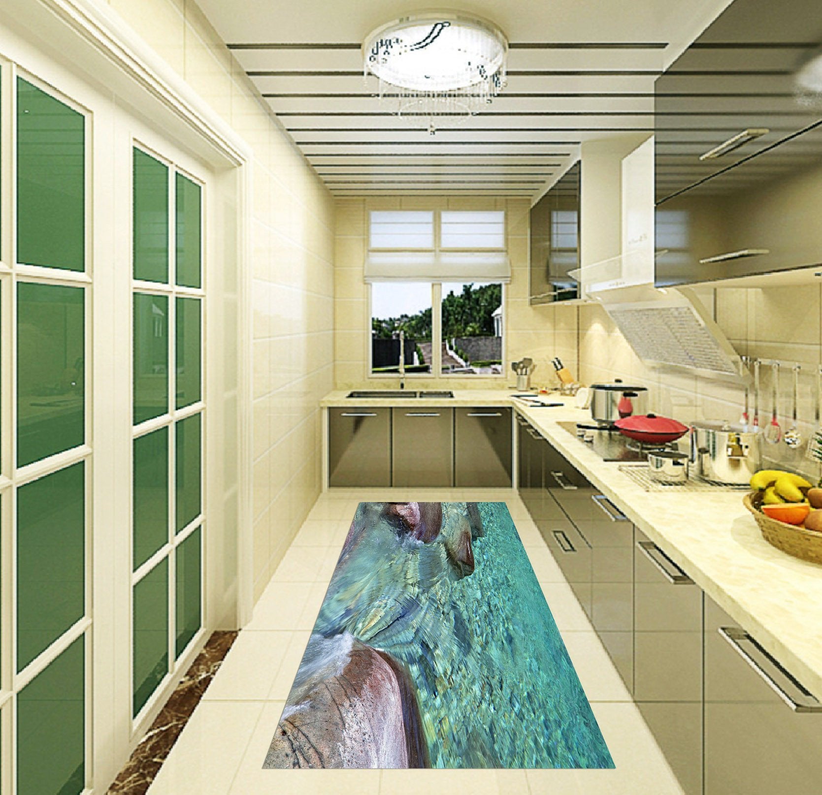 3D Crystal Clear Water 18 Kitchen Mat Floor Mural Wallpaper AJ Wallpaper