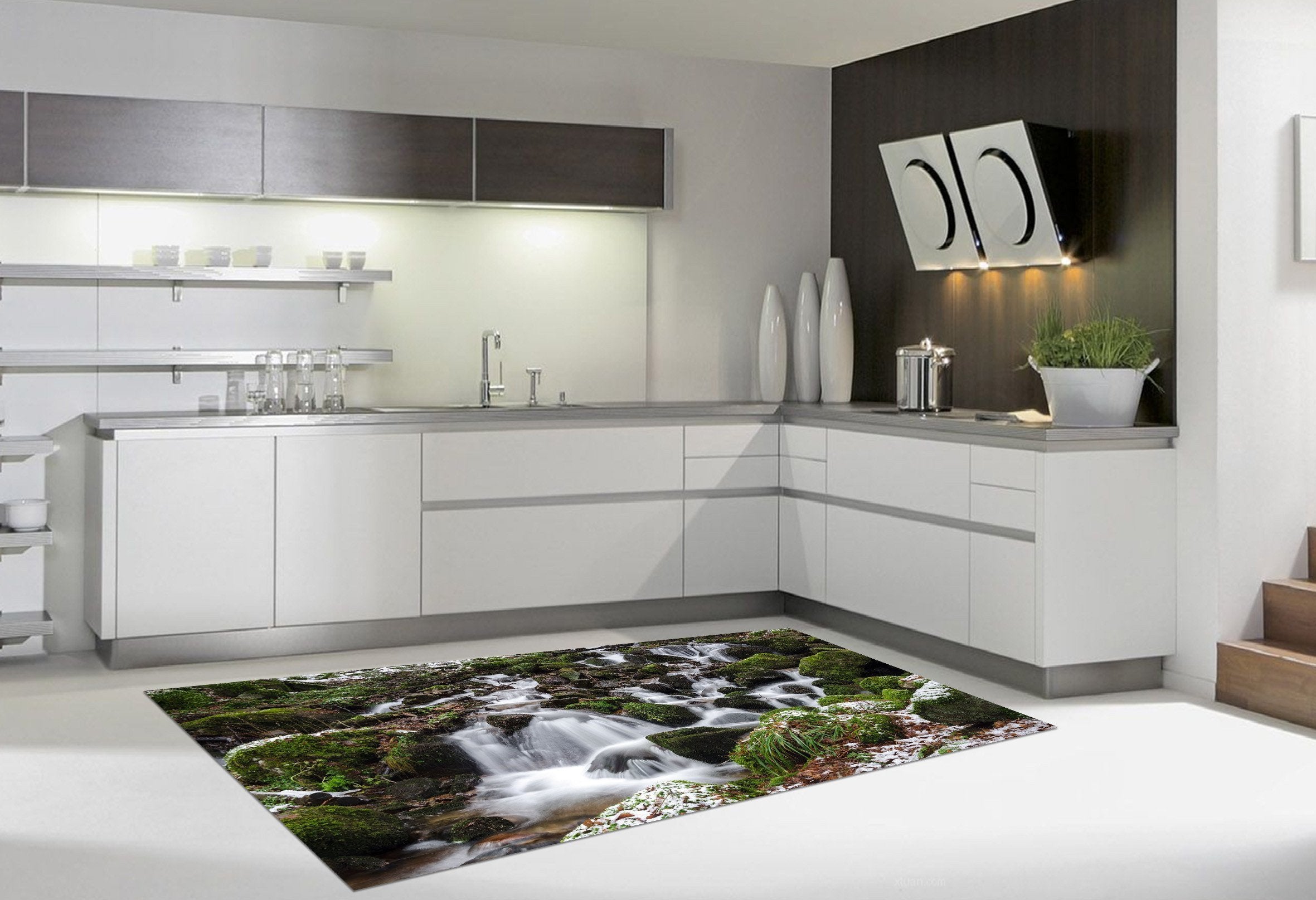 3D Stony Creeks Kitchen Mat Floor Mural Wallpaper AJ Wallpaper