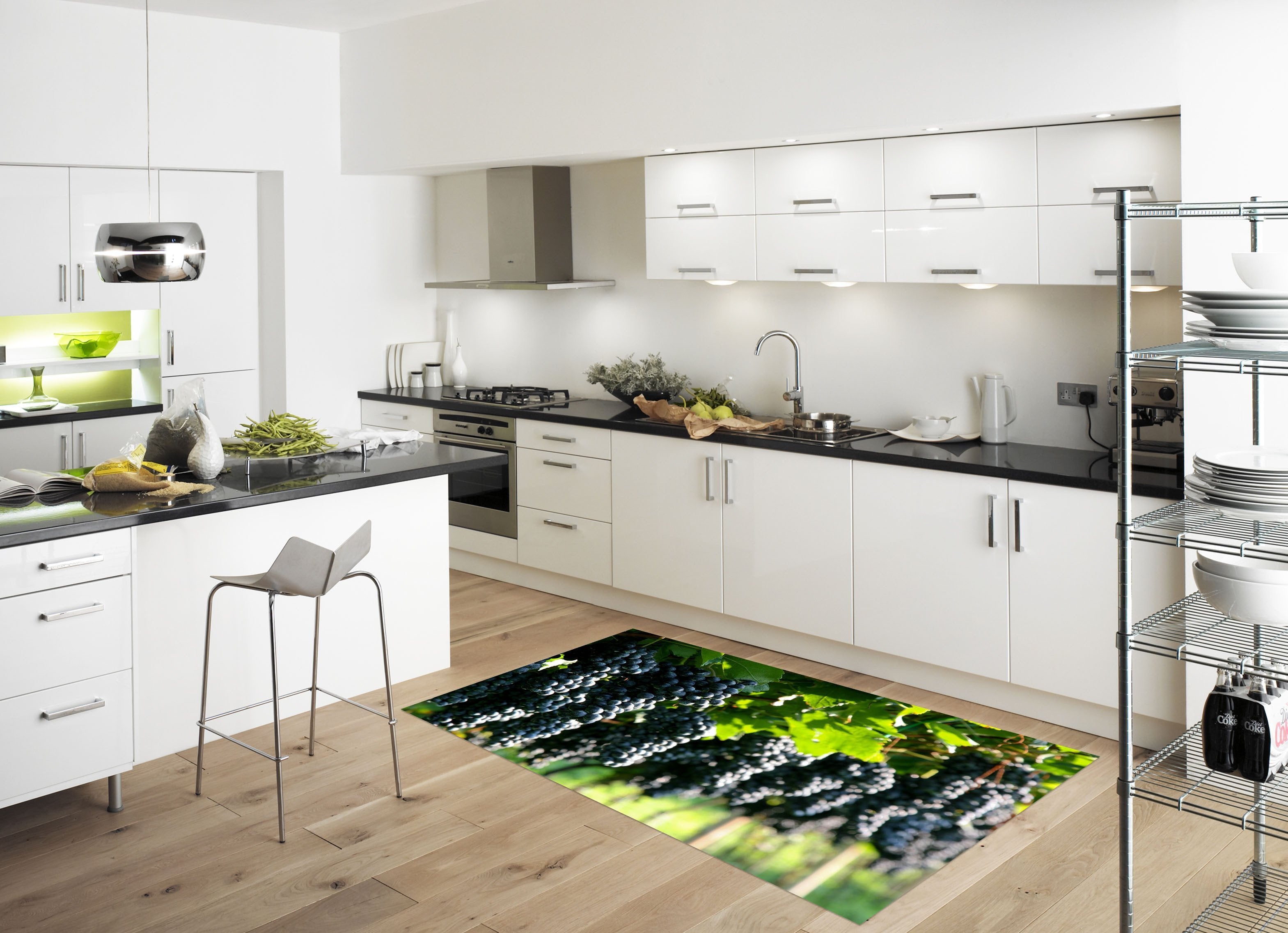 3D Mature Grapes 81 Kitchen Mat Floor Mural Wallpaper AJ Wallpaper