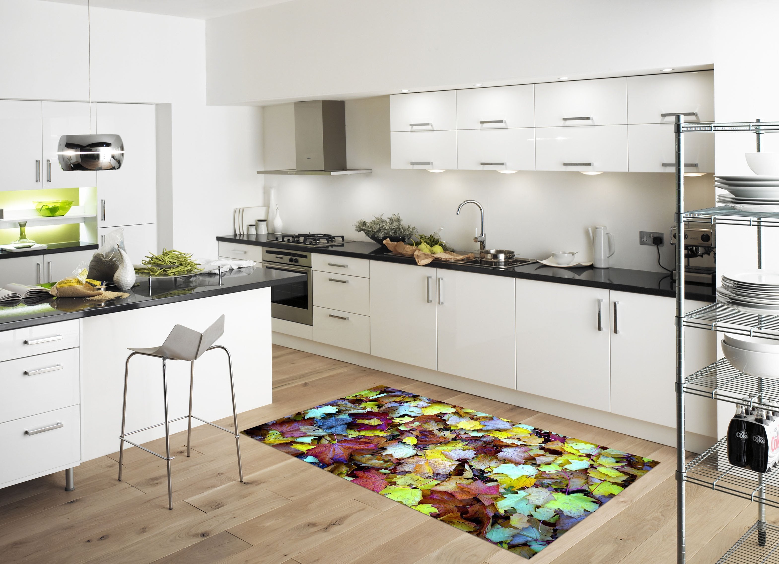3D Fallen Leaves 569 Kitchen Mat Floor Mural Wallpaper AJ Wallpaper