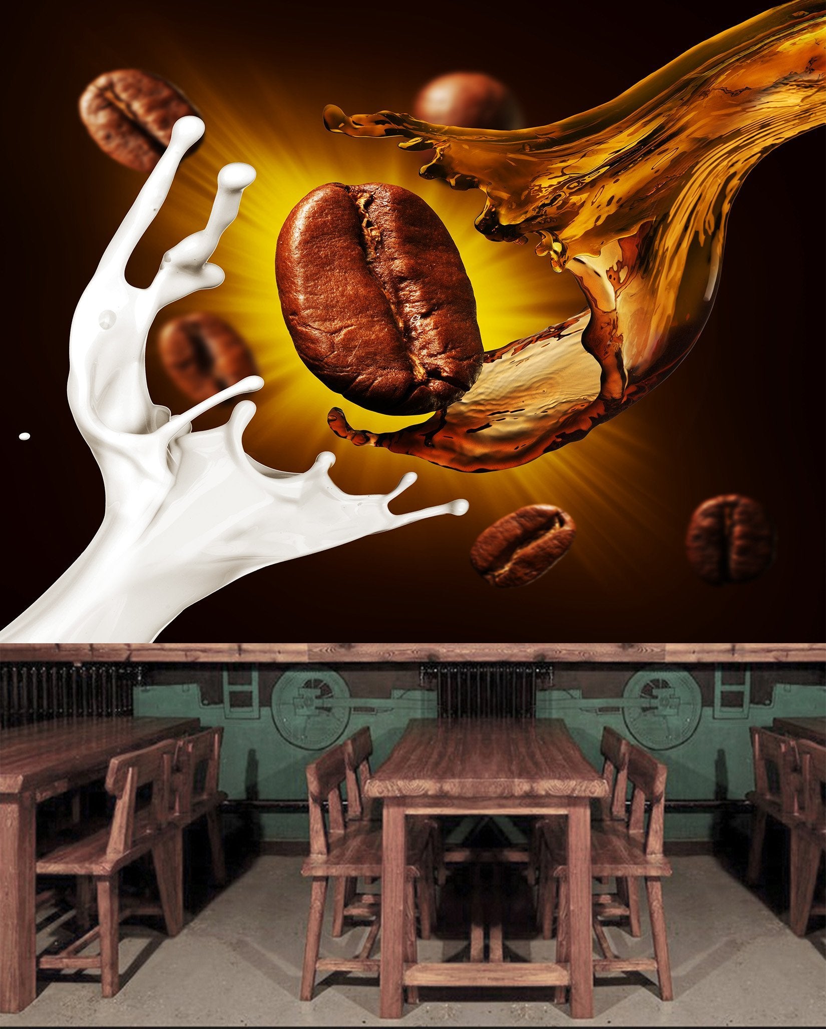 3D Coffee Bean Milk 087 Wallpaper AJ Wallpaper