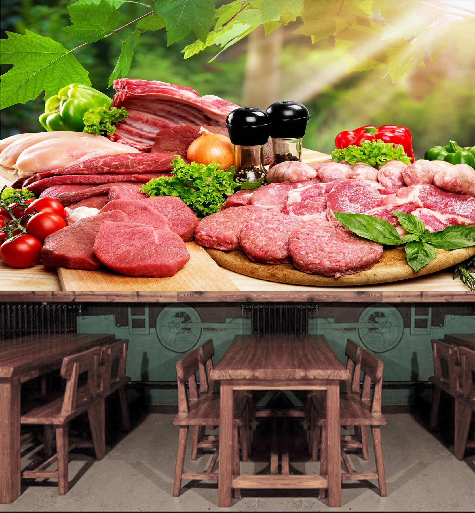 3D Fresh Beef 1079 Wall Murals