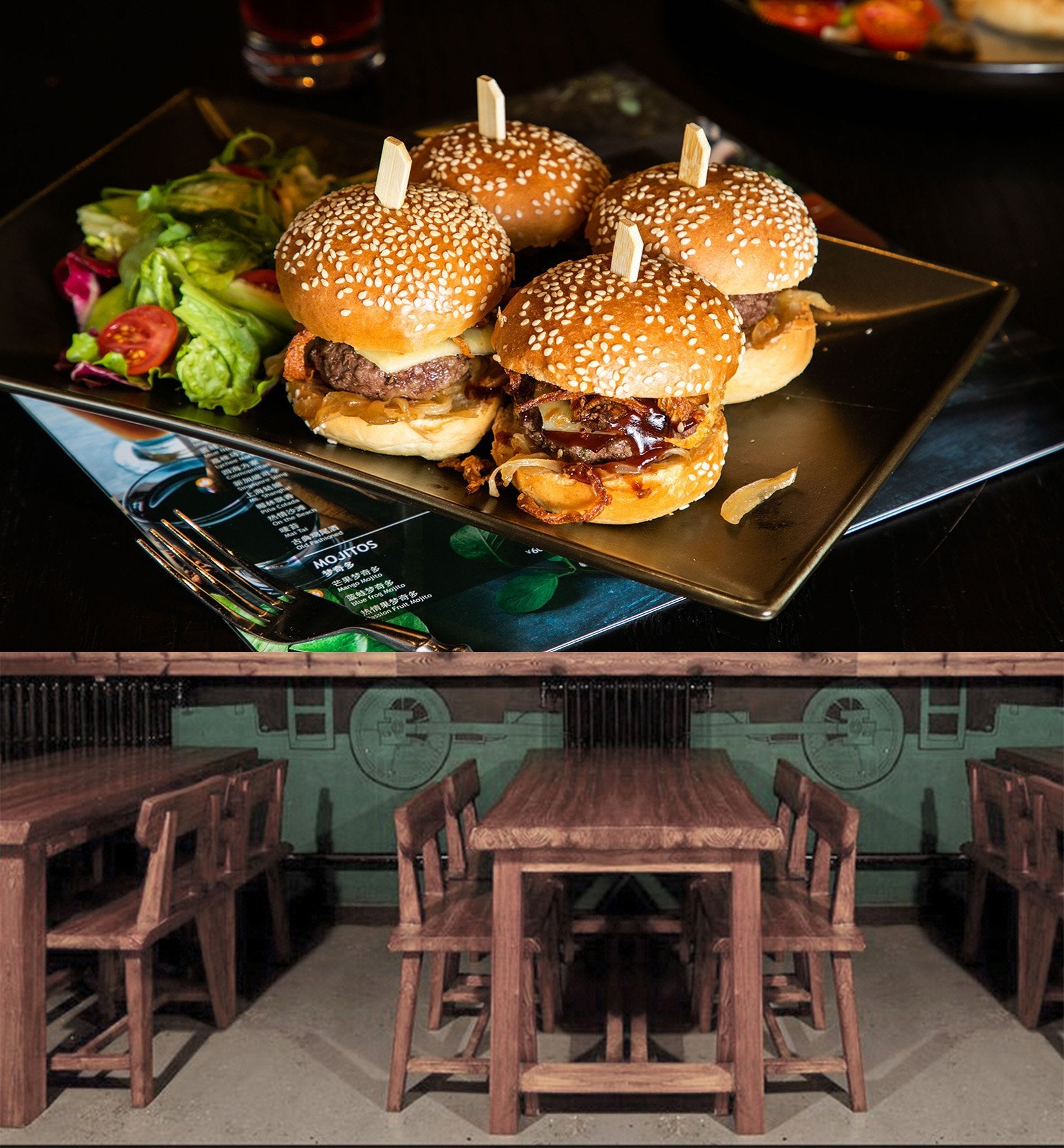 3D Fork Hamburger 066 Wallpaper AJ Wallpaper