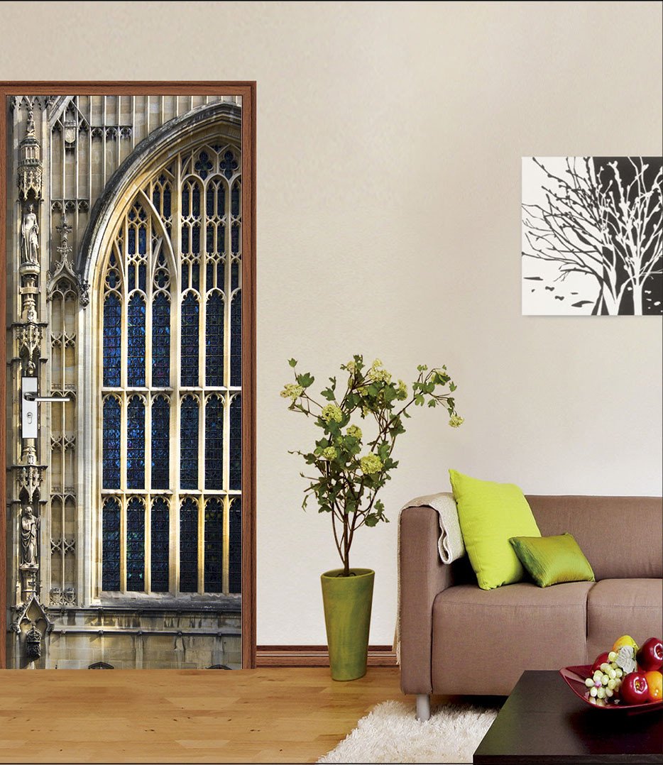 3D casement guard bar guard bar door mural Wallpaper AJ Wallpaper