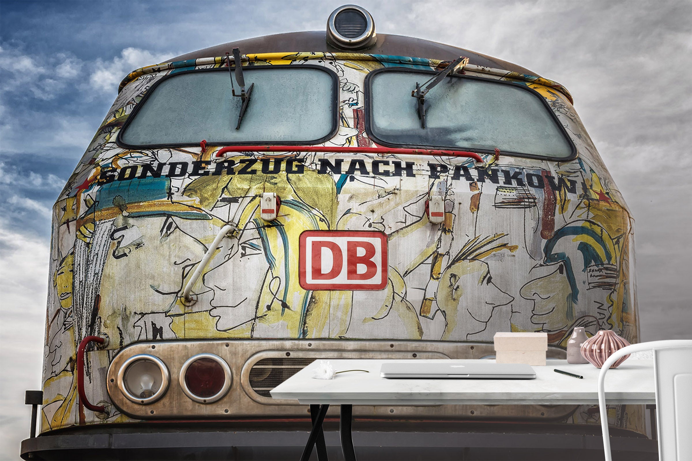 3D Old Car Doodle 075 Vehicle Wall Murals