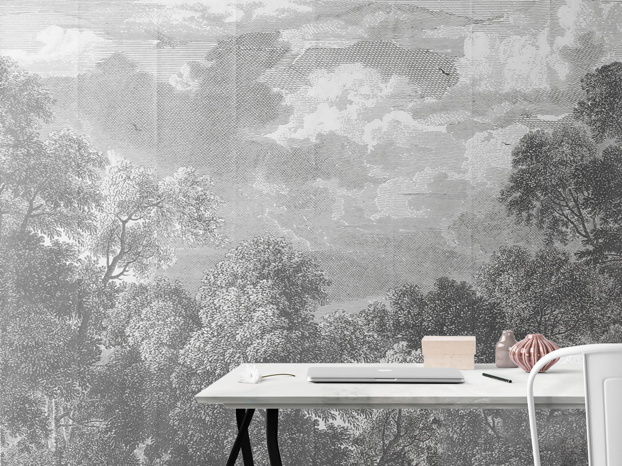 3D Grey Forest 1522 Wall Murals