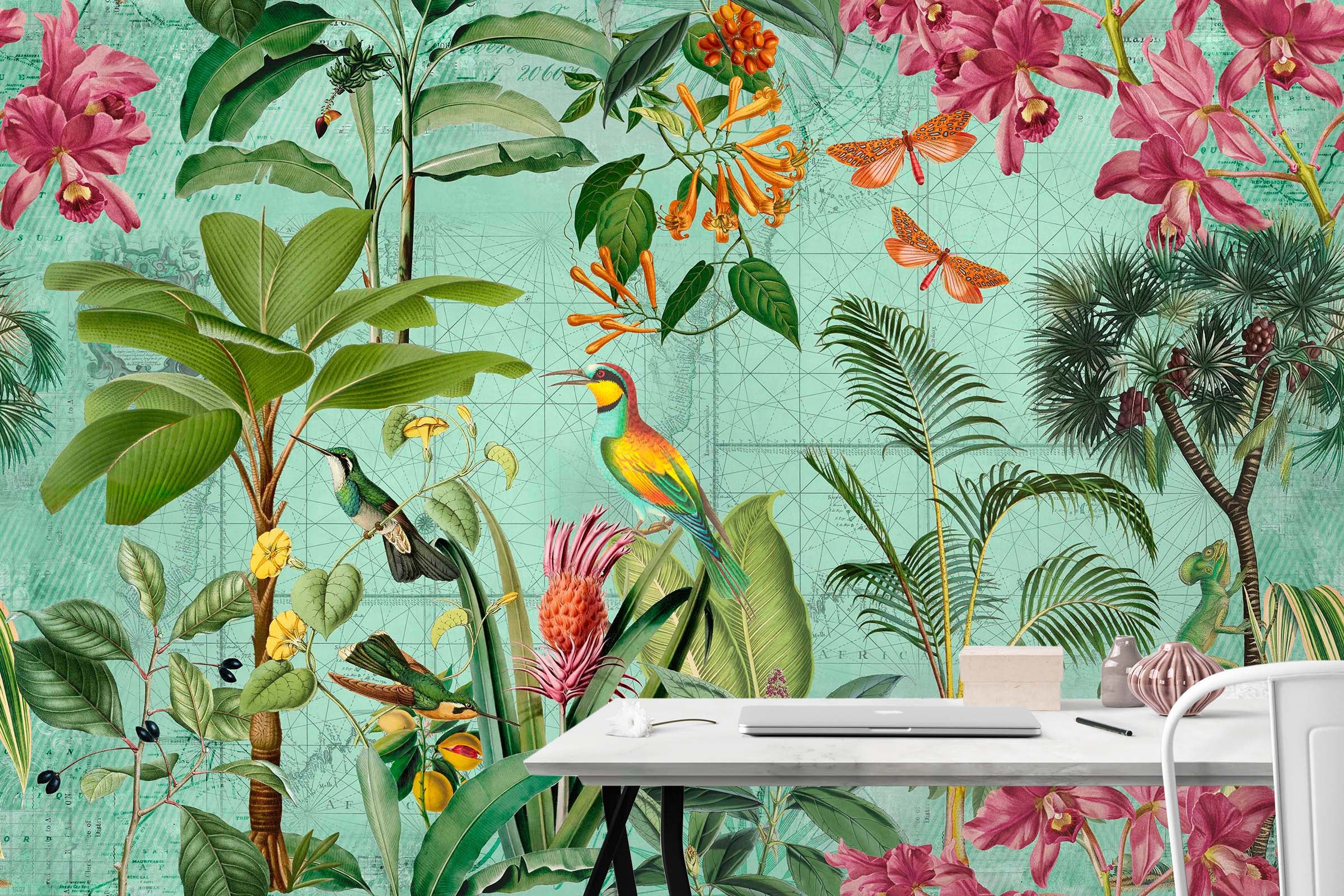 3D Flowers Leaves 1023 Andrea haase Wall Mural Wall Murals