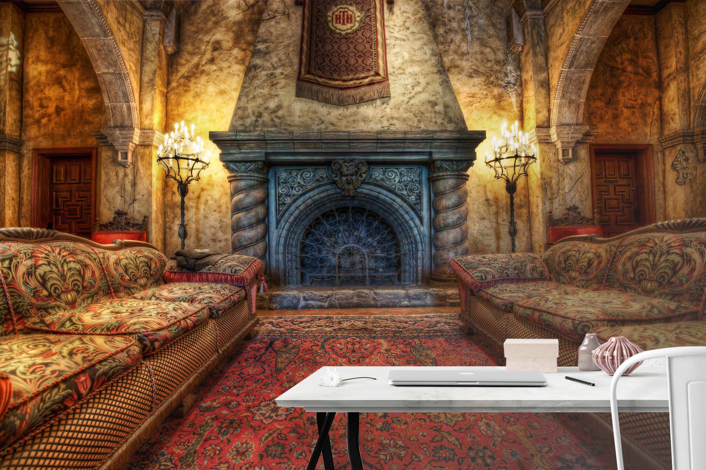 3D Retro Sofa 027 Wall Murals