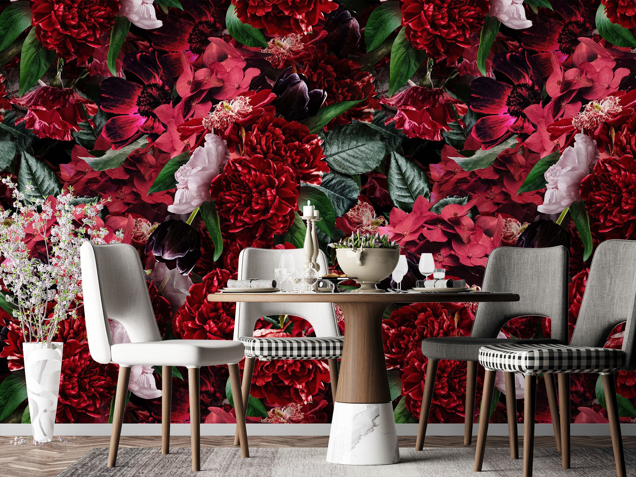 3D Red Flower 144 Uta Naumann Wall Mural Wall Murals