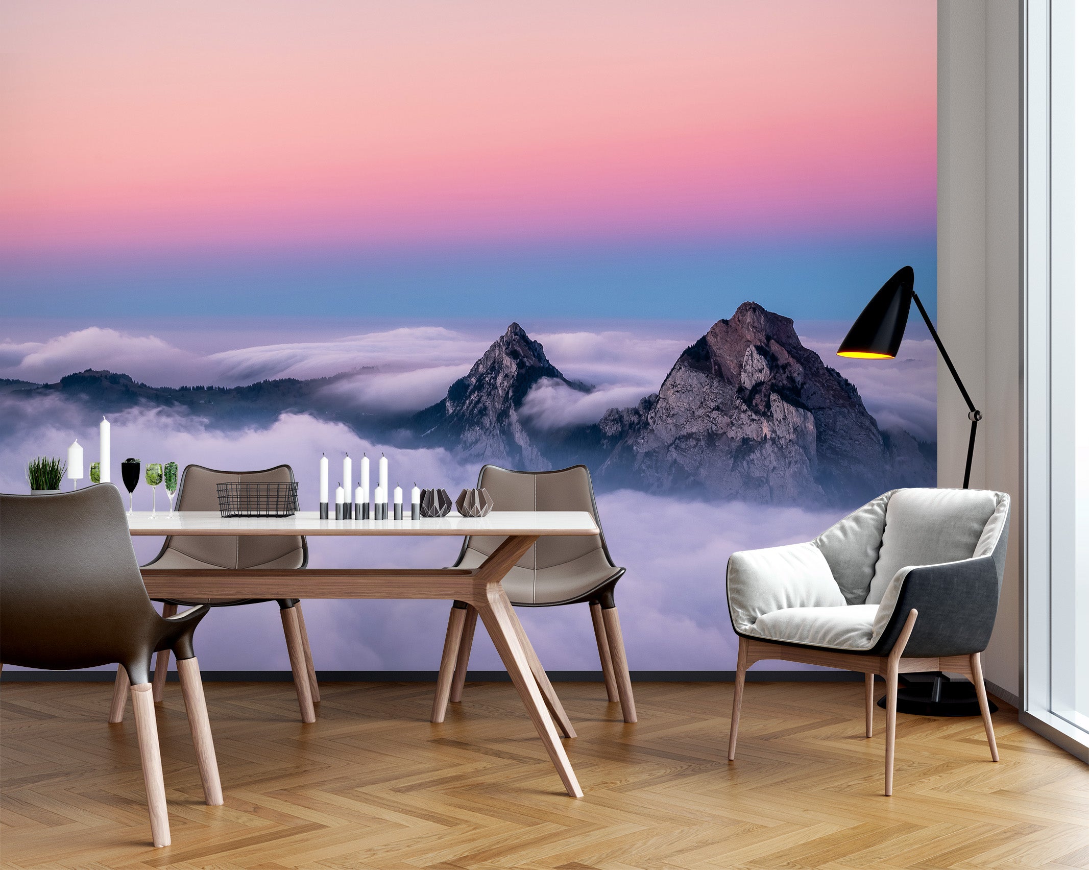 3D Mountain Cloud 57119 Wall Murals