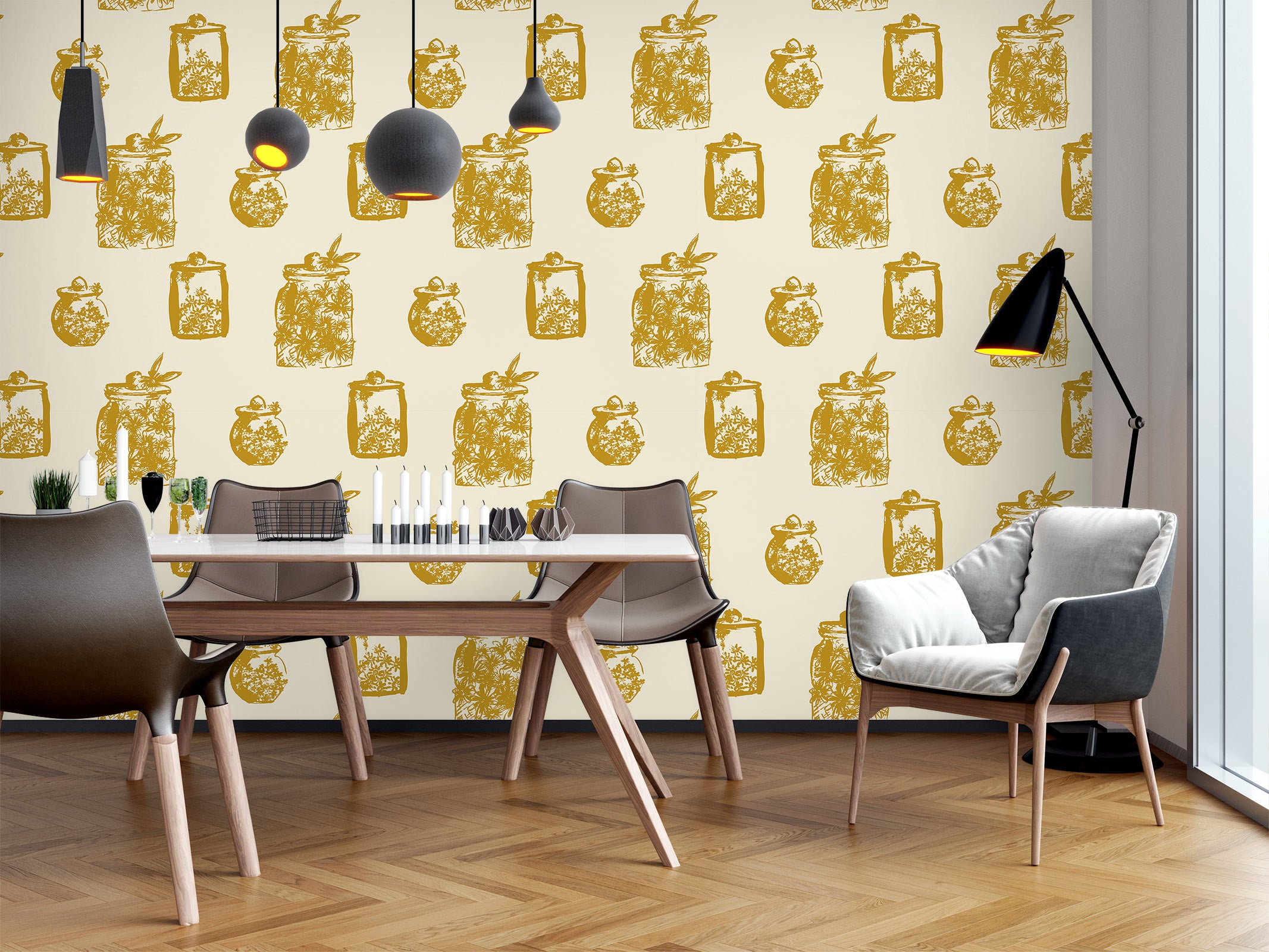 3D Jar Pattern 120102 Kashmira Jayaprakash Wall Mural Wall Murals