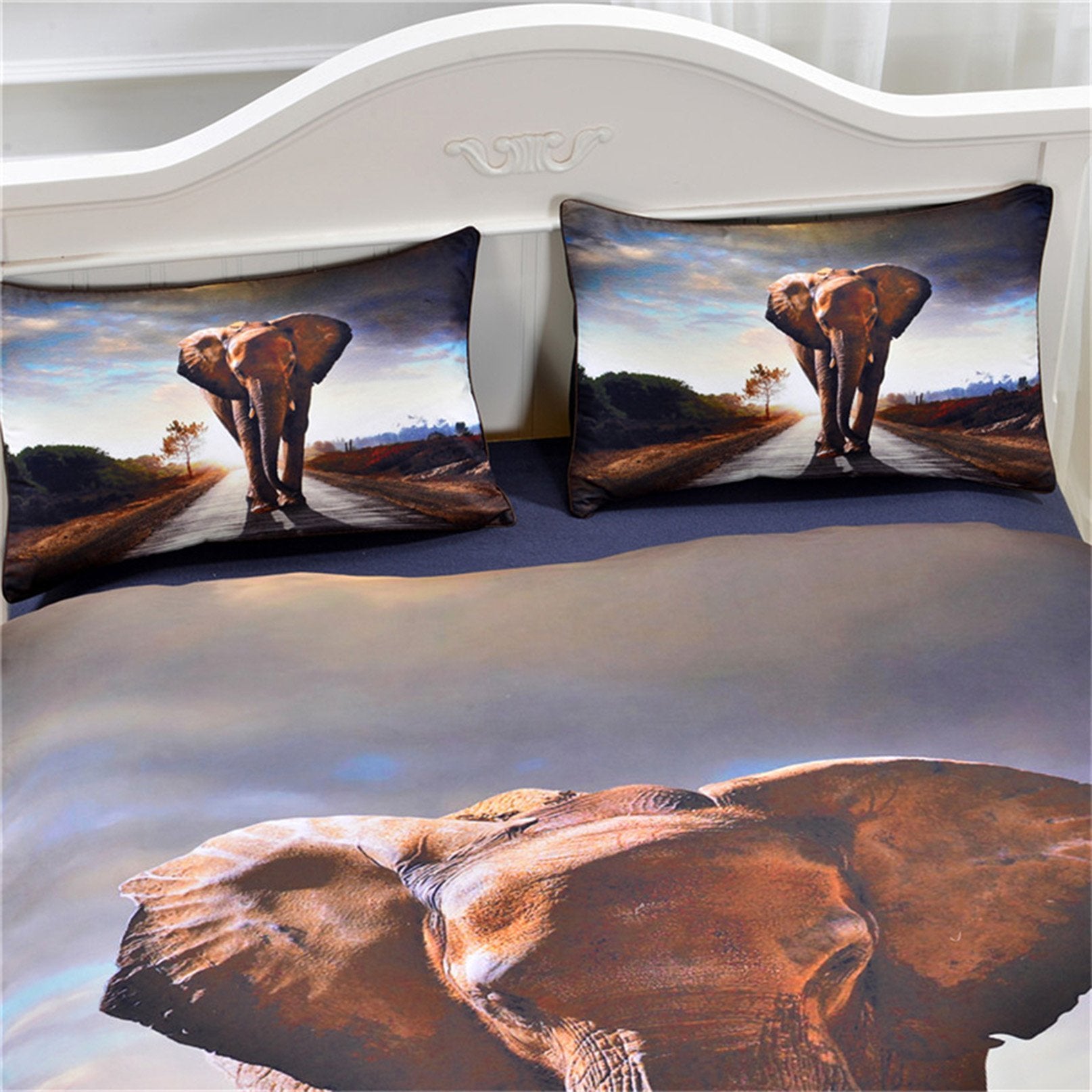 3D Elephant Sunshine 120 Bed Pillowcases Quilt Wallpaper AJ Wallpaper