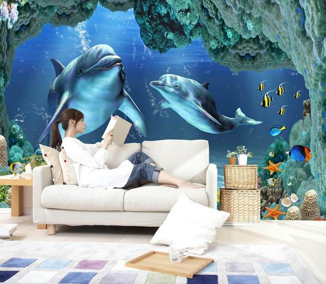 Swimming Dolphins 1 Wallpaper AJ Wallpaper