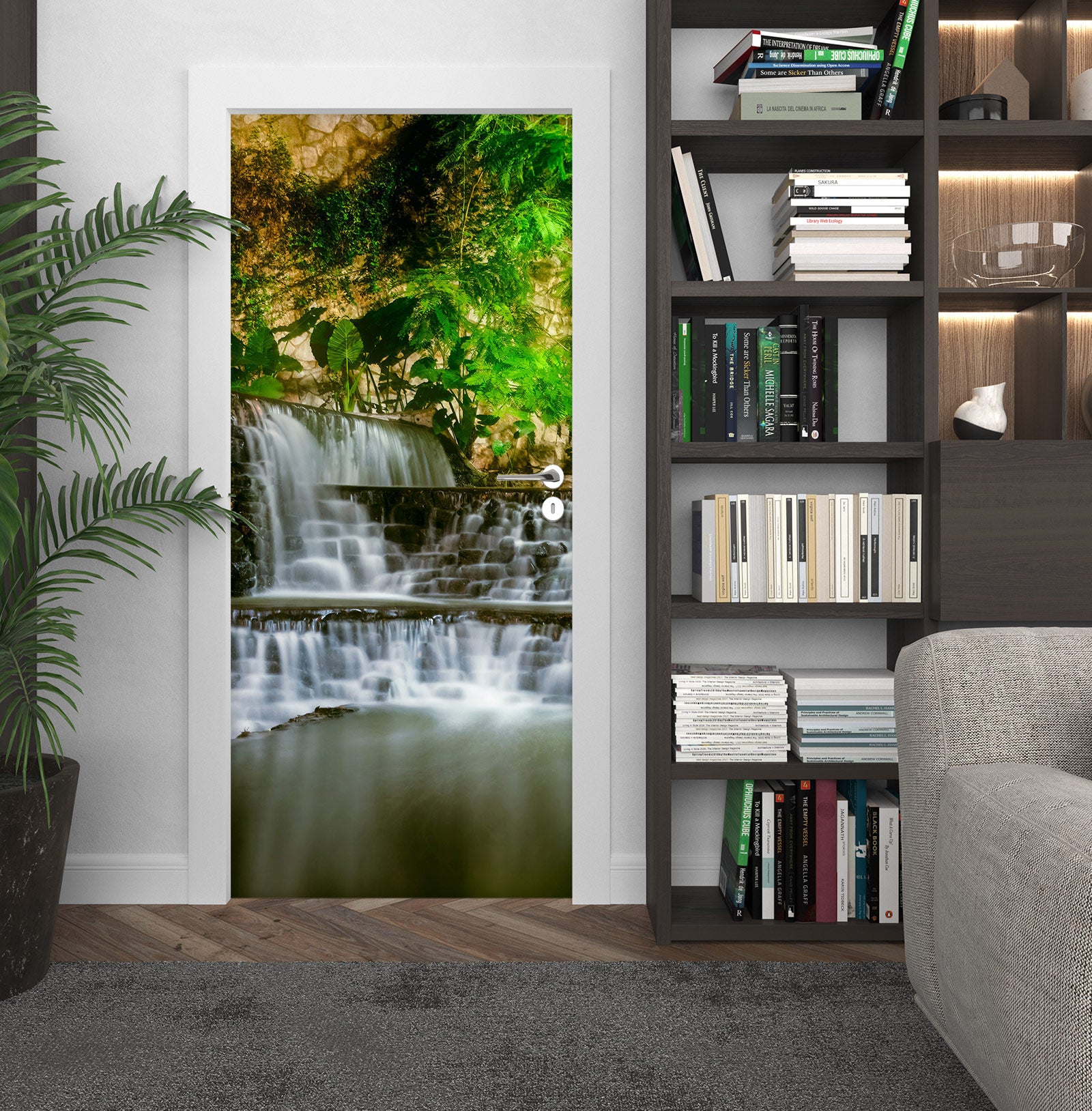 3D Grotto Waterfall 10815 Beth Sheridan Door Mural