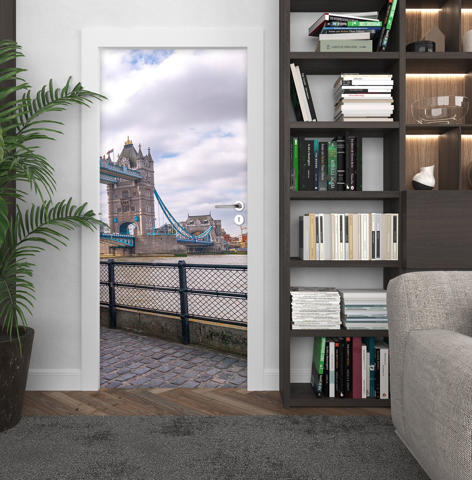 3D Bridge Riverside Corridor 106117 Assaf Frank Door Mural