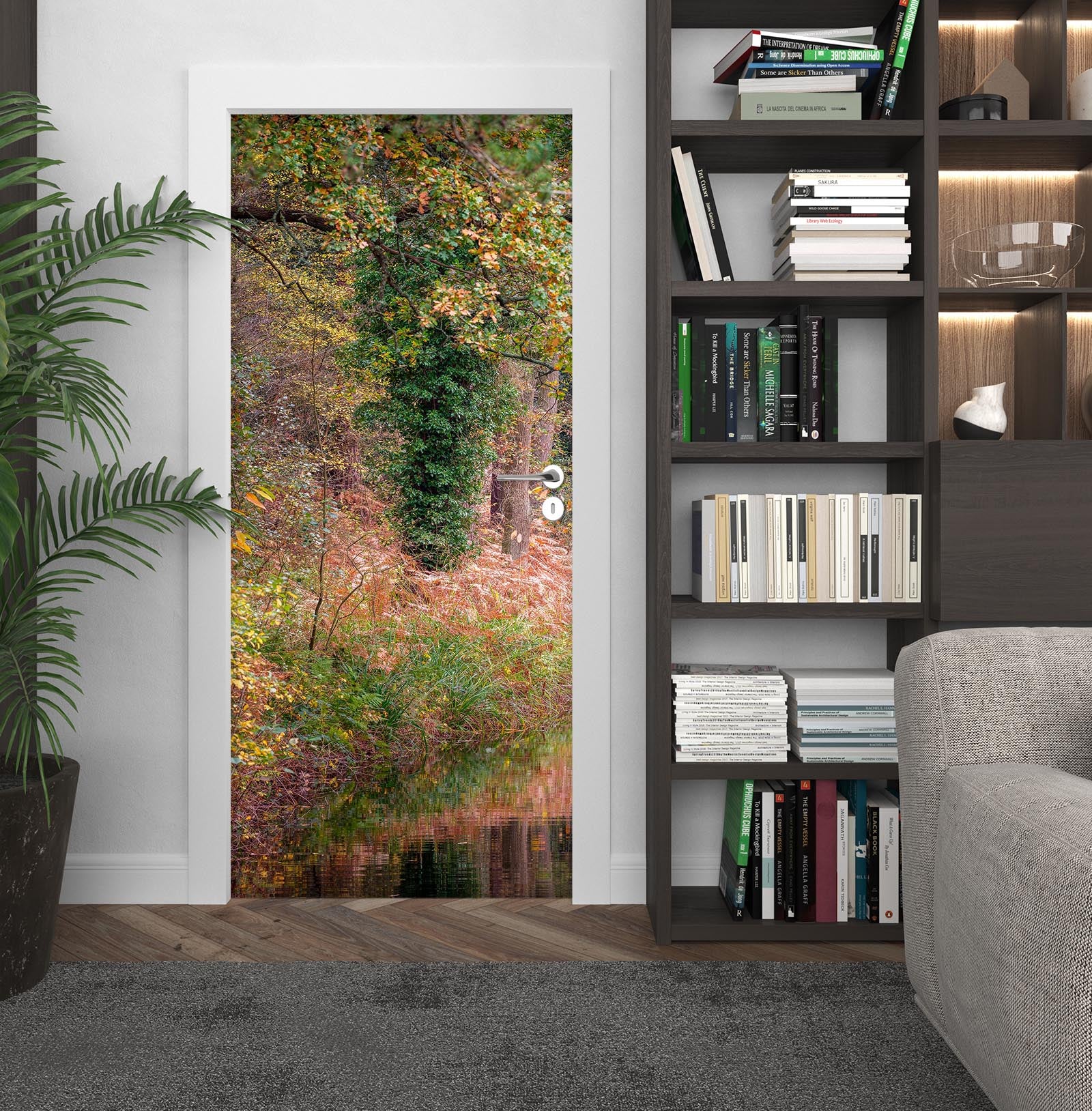 3D Green Leaves 5099 Assaf Frank Door Mural