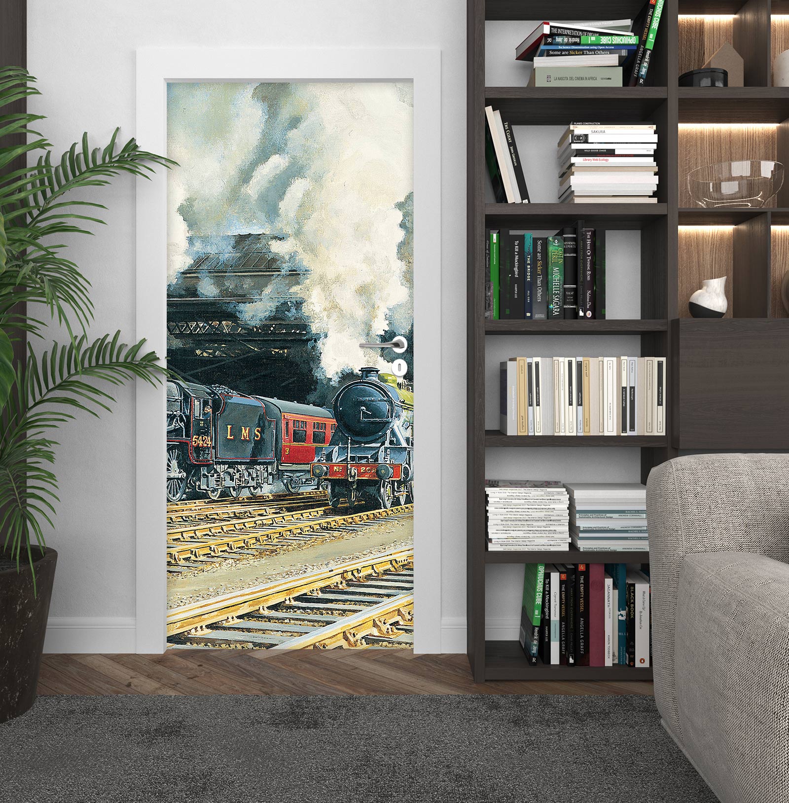 3D Steam Train 10360 Trevor Mitchell Door Mural