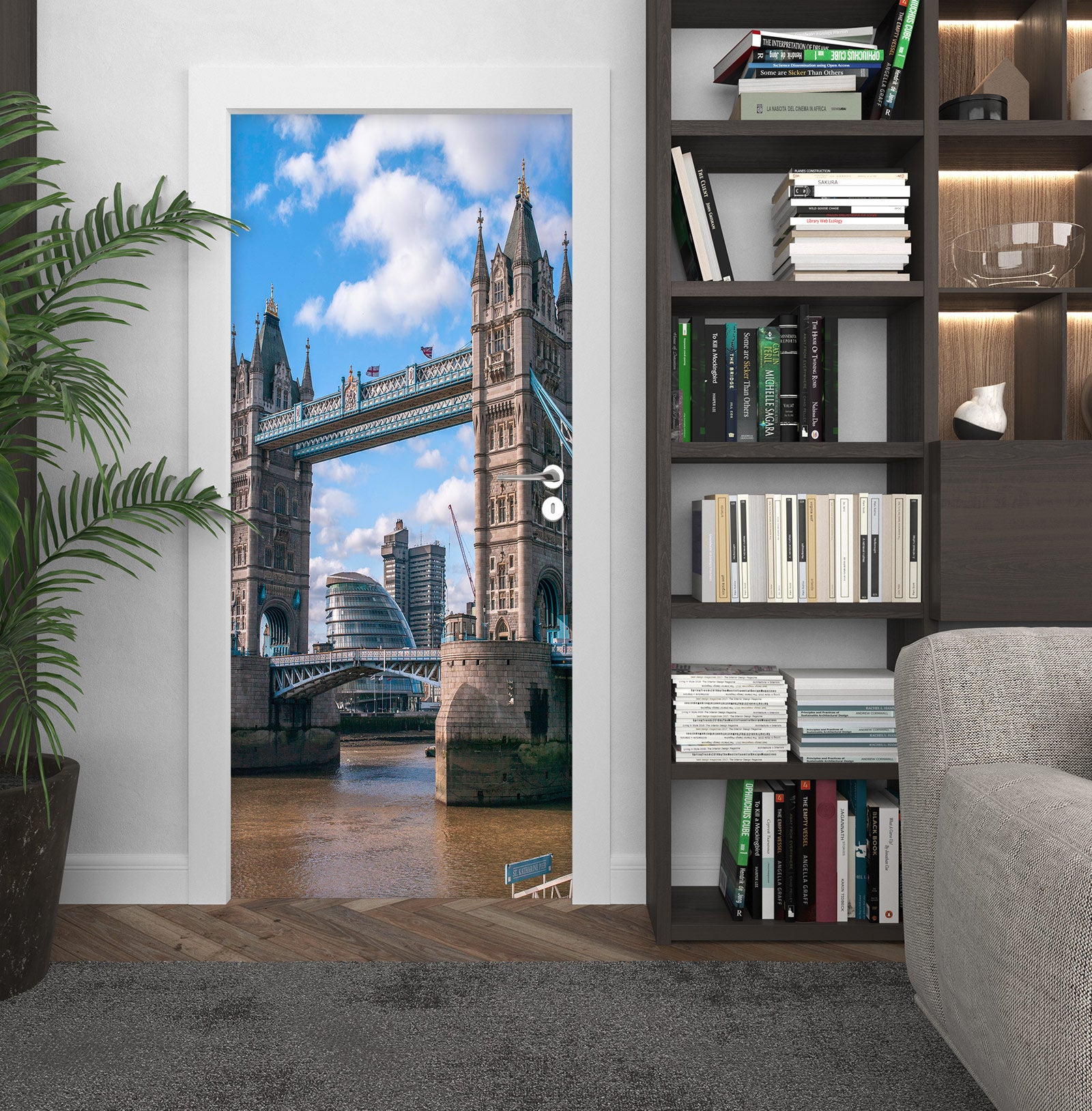 3D Building Bridge 106212 Assaf Frank Door Mural