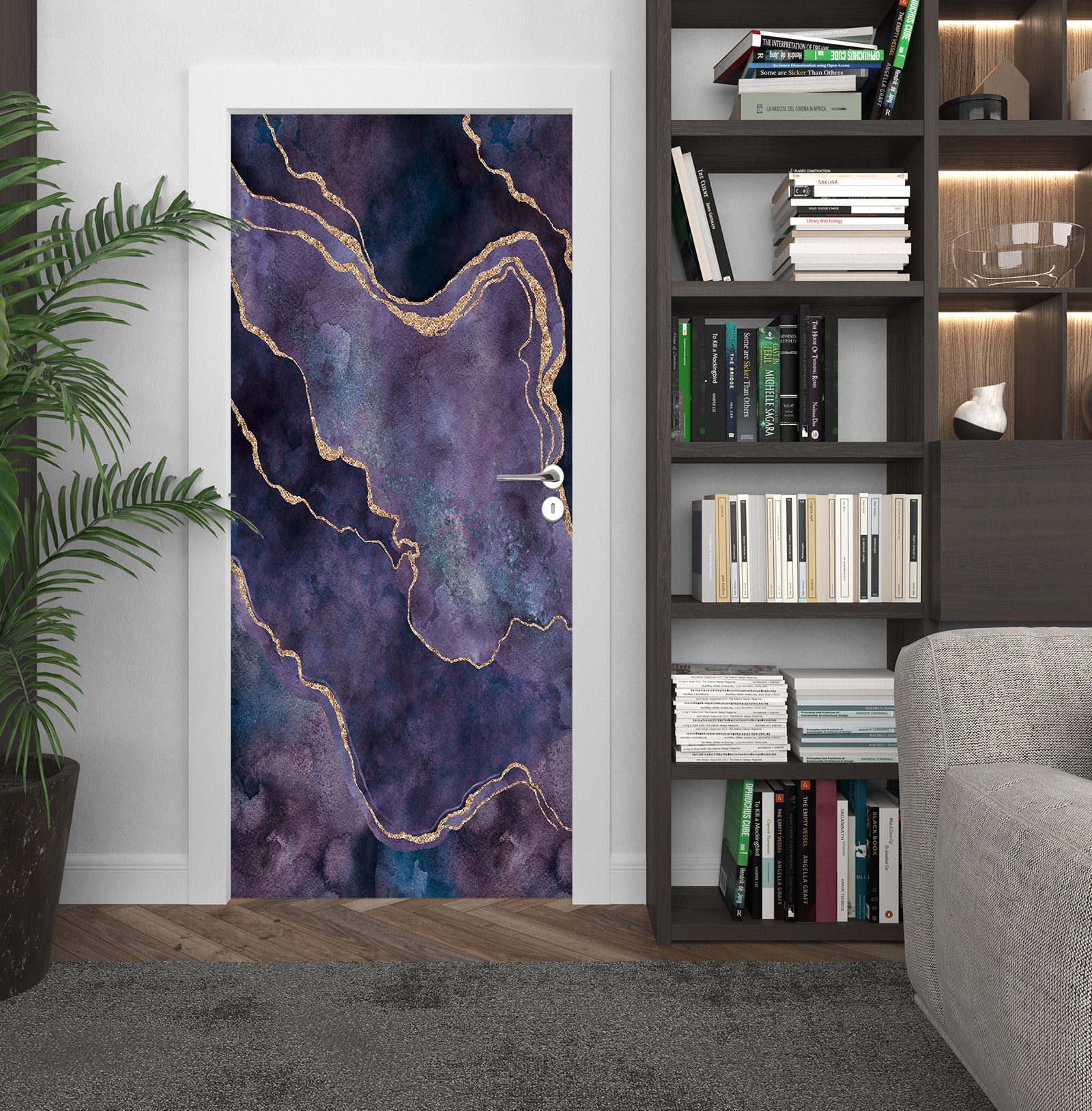 3D Purple Pattern Phnom Penh 10292 Andrea Haase Door Mural