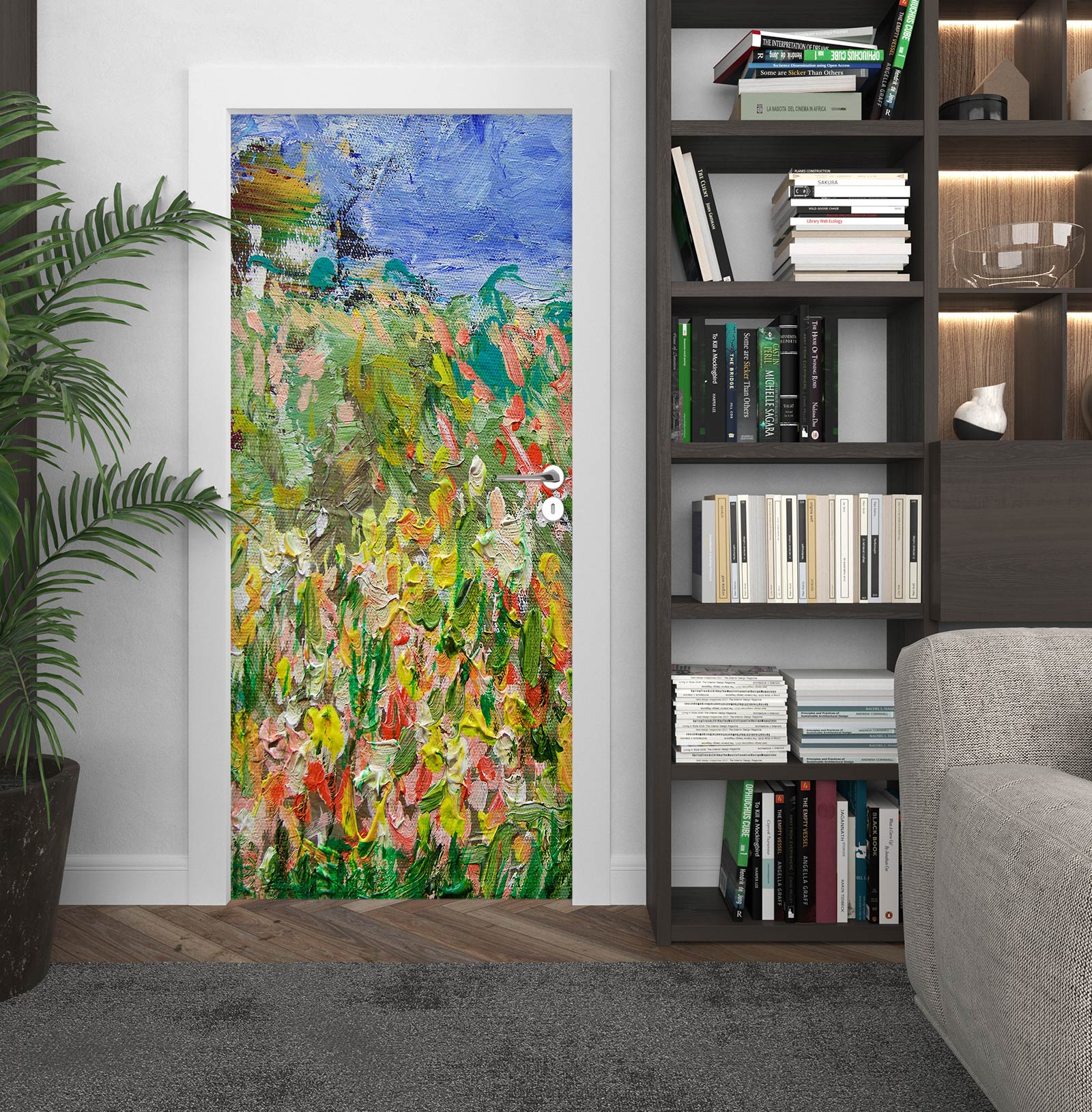 3D Flower Bush Painting 93175 Allan P. Friedlander Door Mural