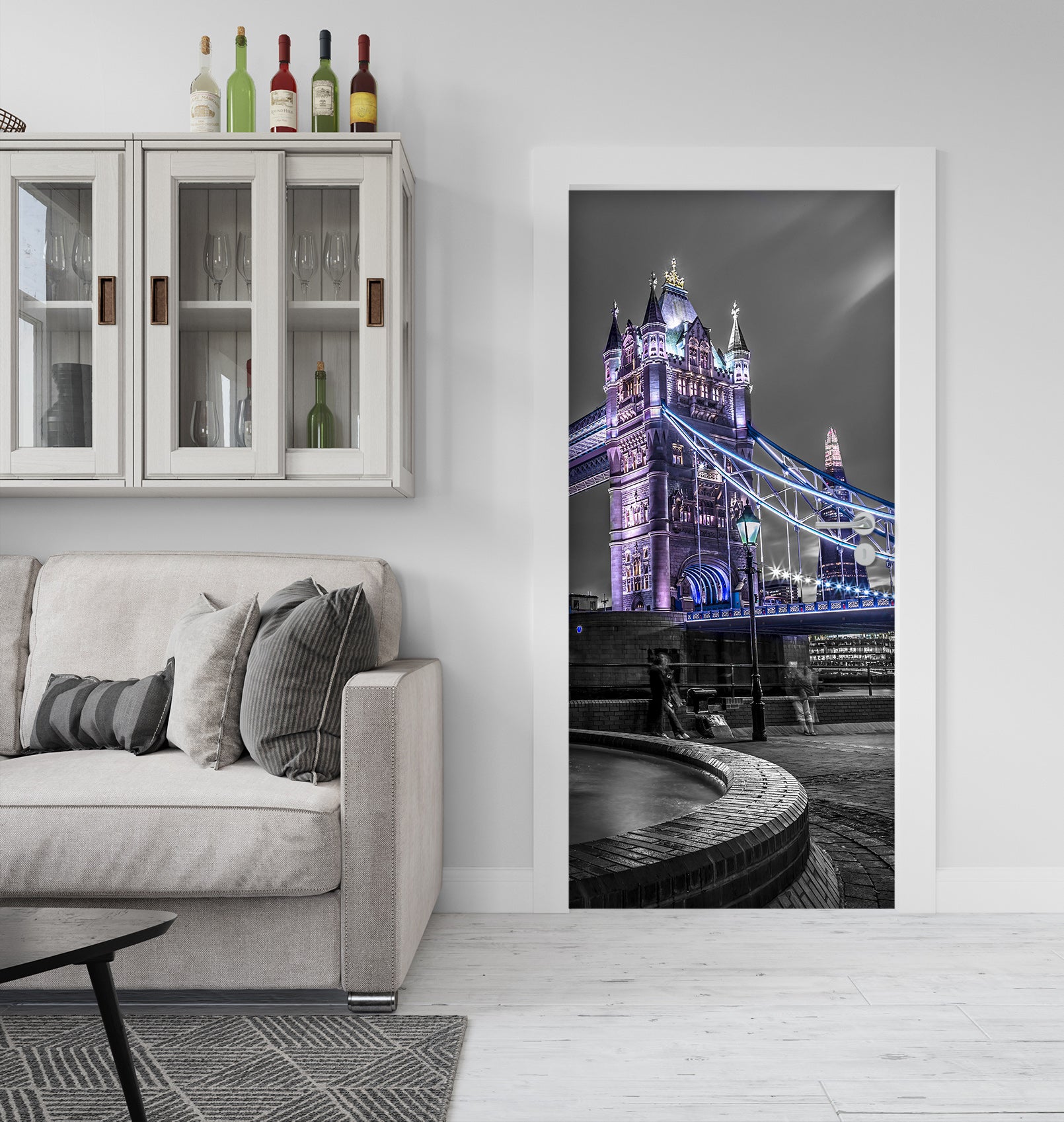 3D Light Bridge Street 10703 Assaf Frank Door Mural