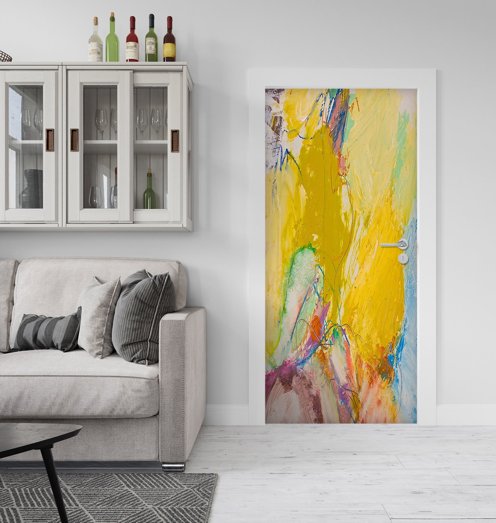 3D Yellow Paint Pattern 9391 Allan P. Friedlander Door Mural