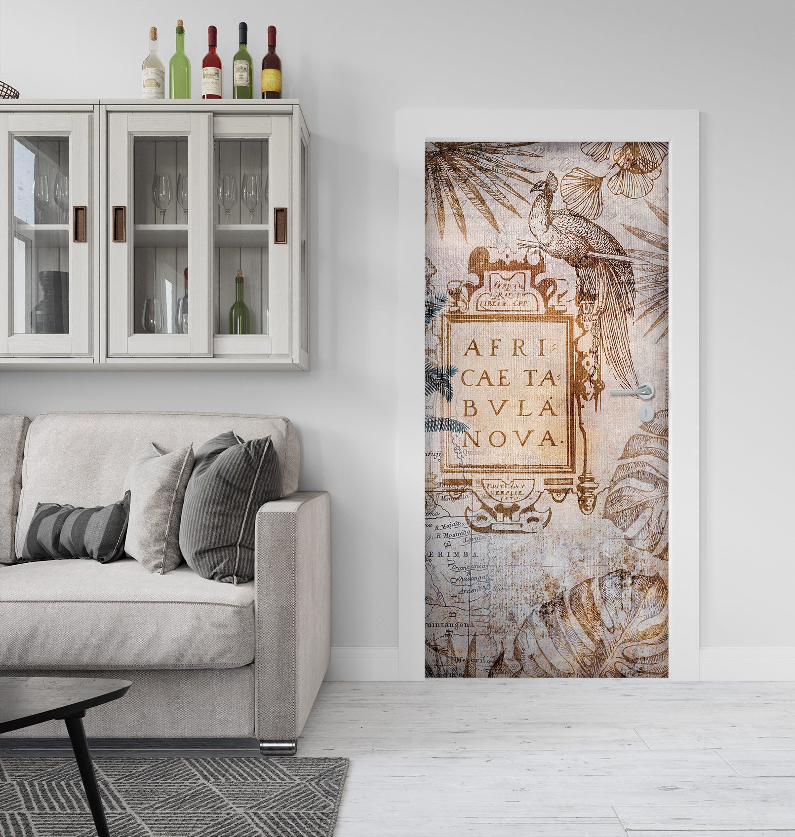 3D Leaves Peacock Pattern 10269 Andrea Haase Door Mural