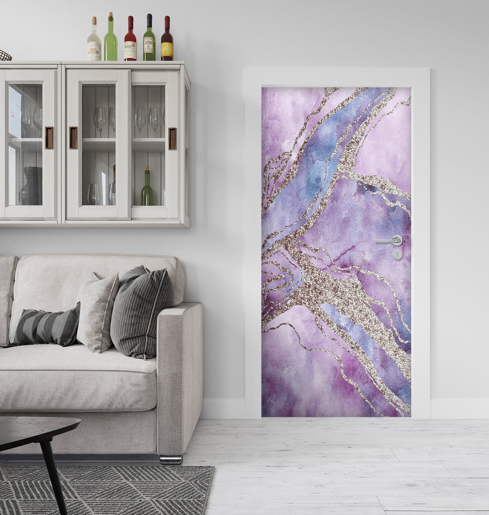 3D Light Purple Pattern 10295 Andrea Haase Door Mural